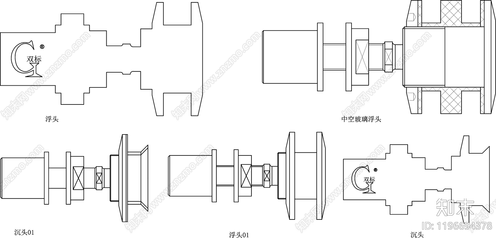 幕墙结构节点cad施工图下载【ID:1196694378】