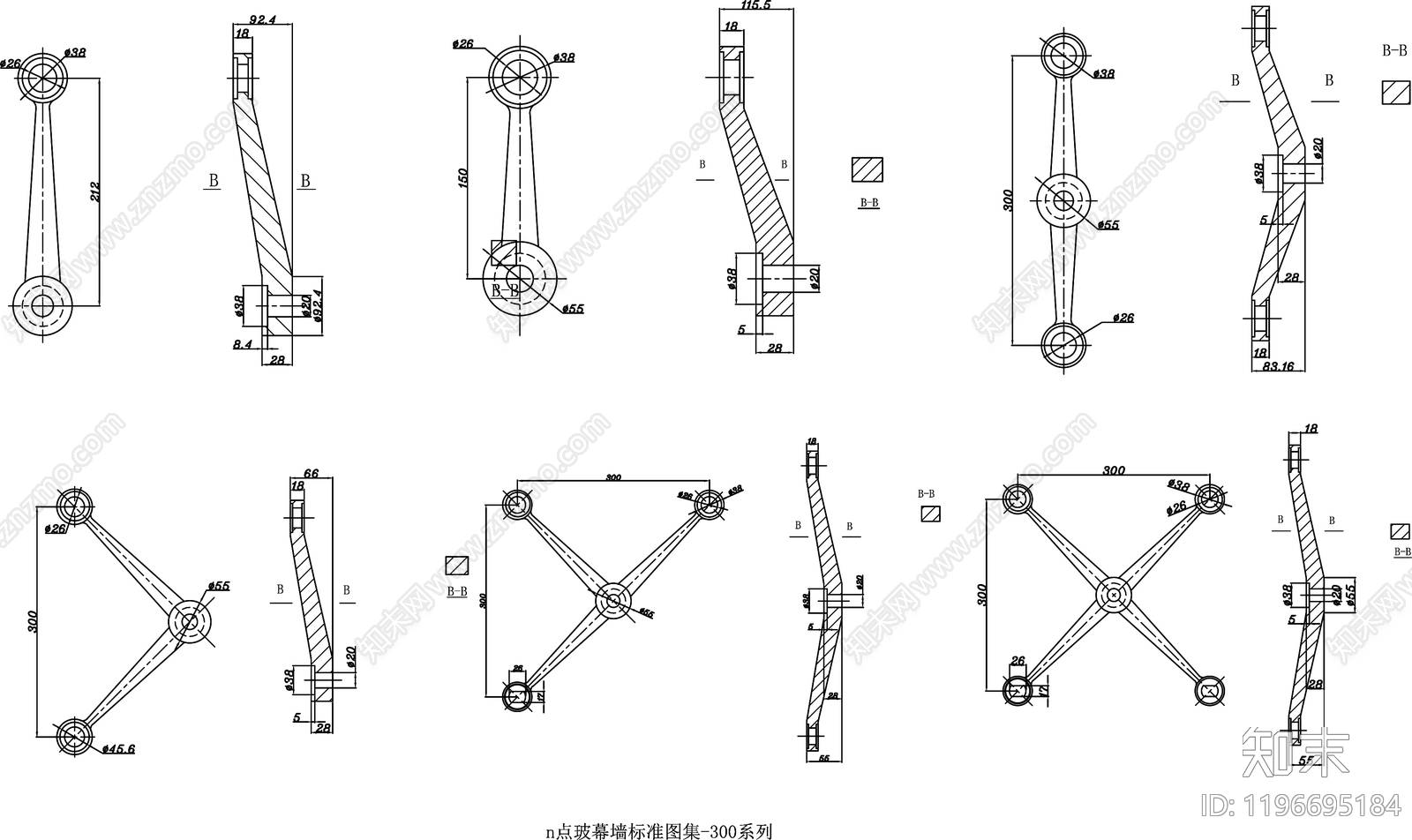 幕墙结构节点cad施工图下载【ID:1196695184】