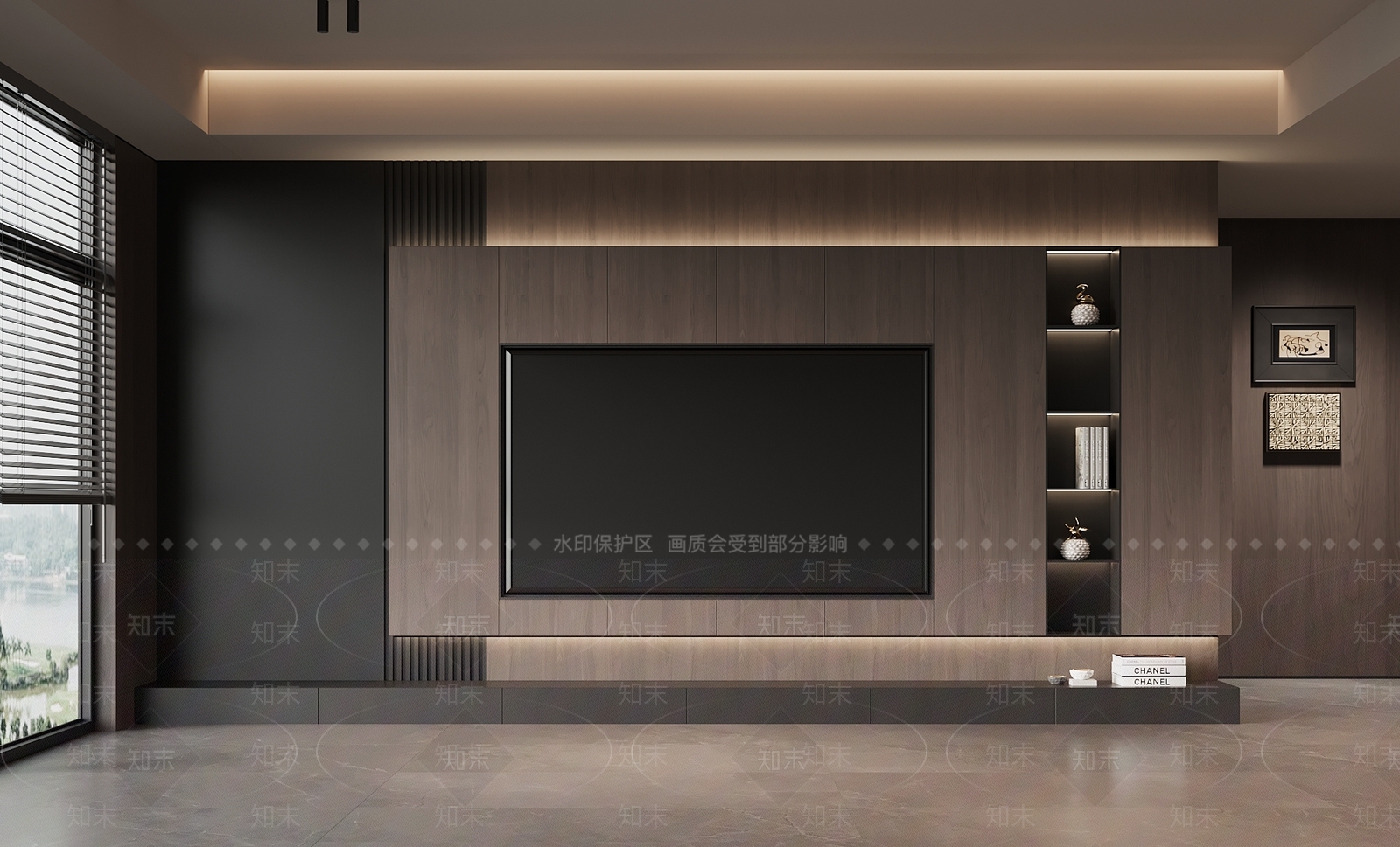 现代背景墙SU模型草图