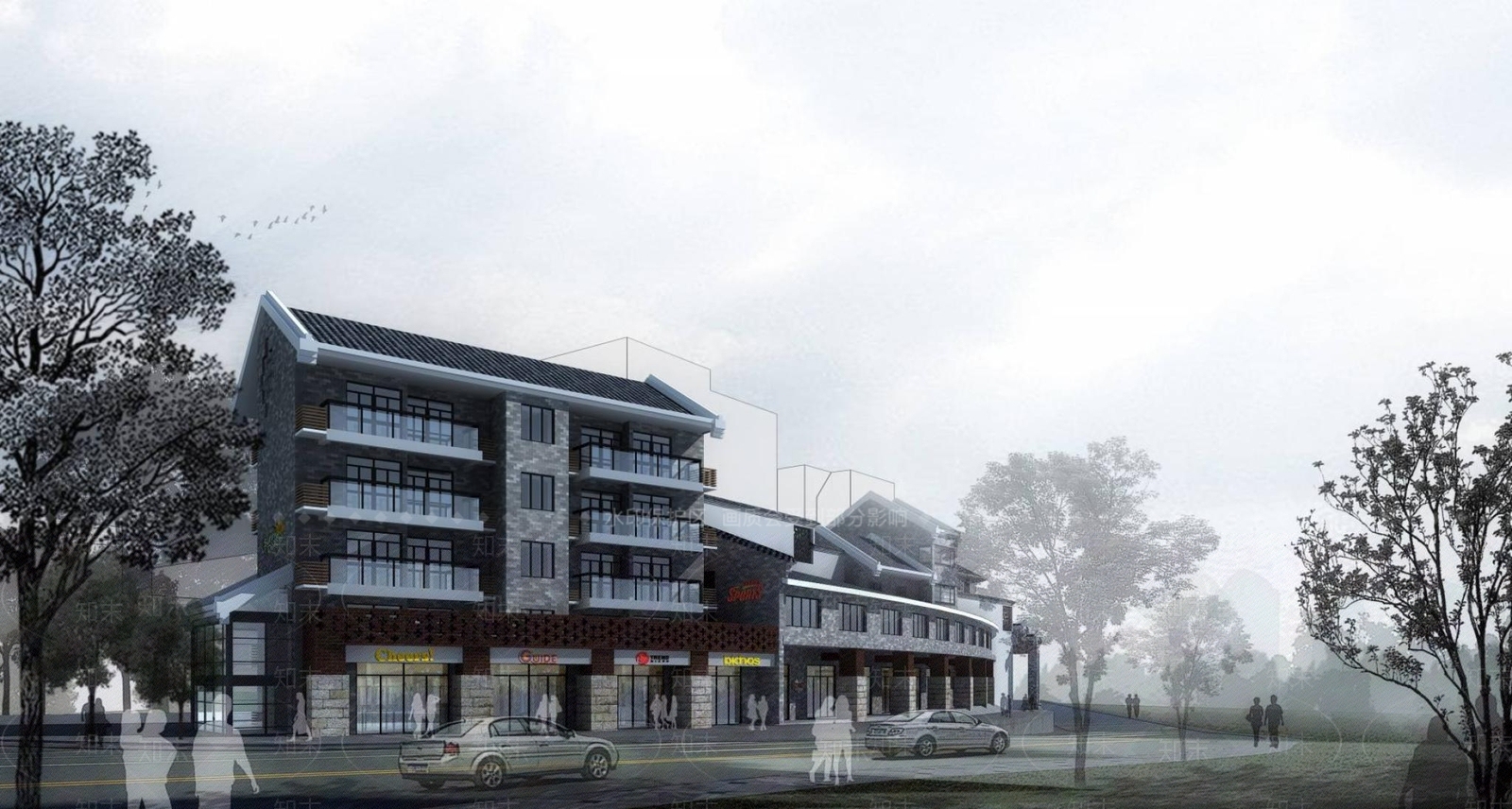 中式小高层住宅楼3D模型下载【ID:1196699333】