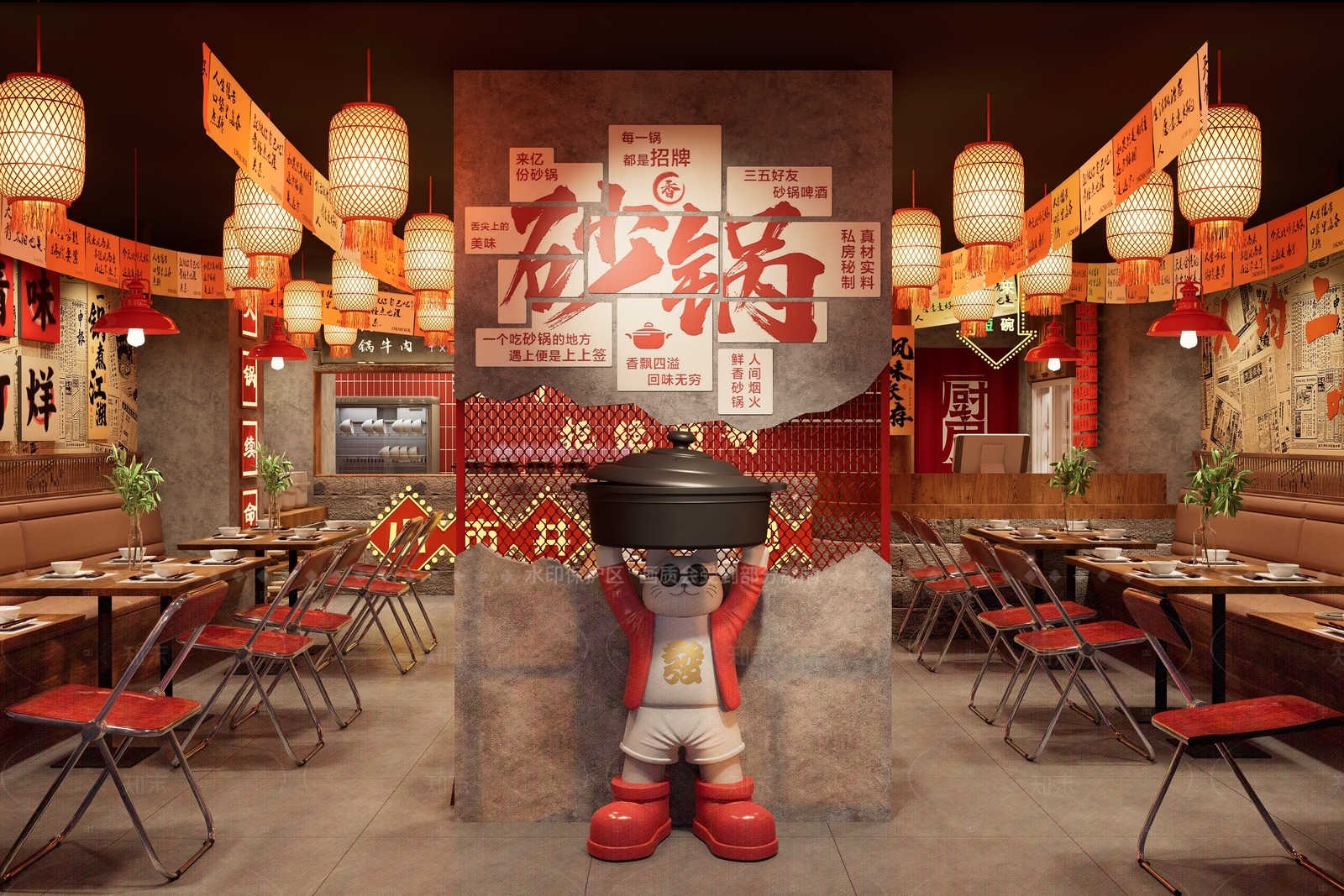 工业中餐厅SU模型下载【ID:1216029131】