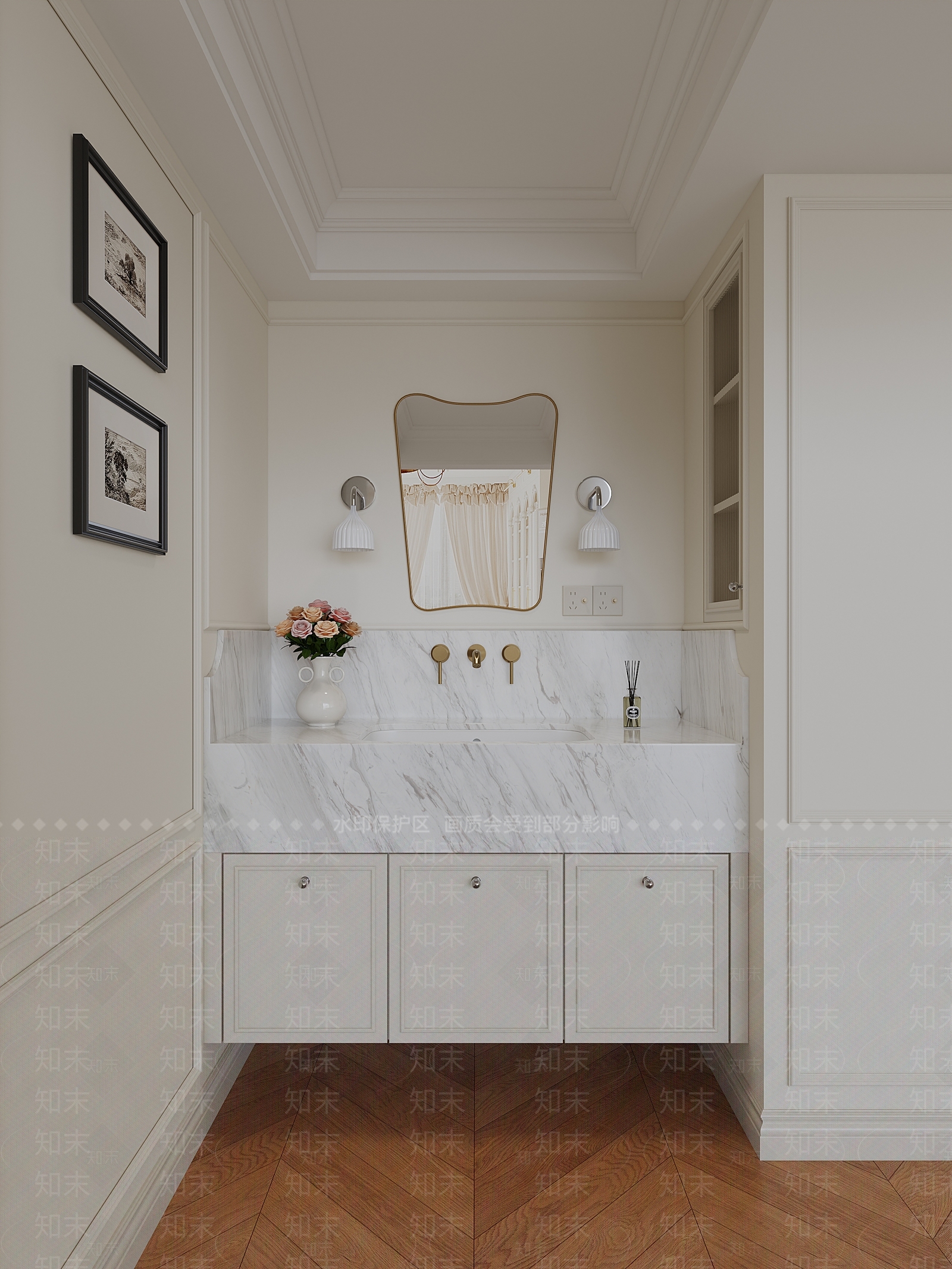 法式美式卫生间3D模型下载【ID:1196705322】