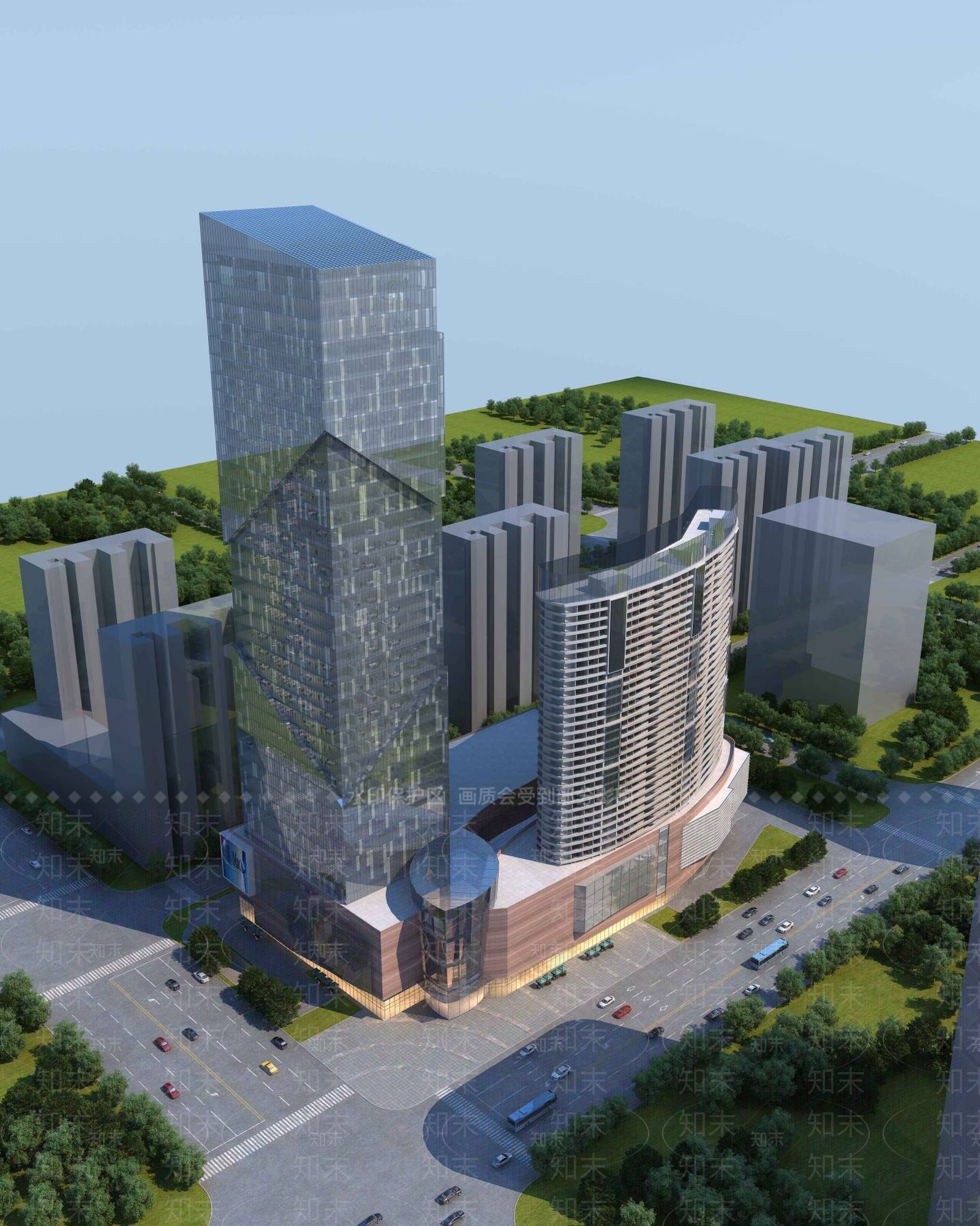 现代商场外观3D模型下载【ID:1196706740】