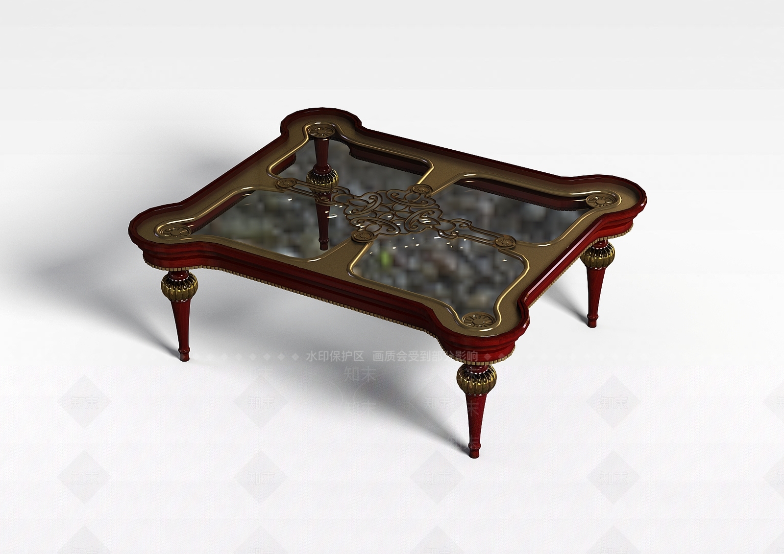现代高档玻璃桌3D模型下载【ID:1196708275】