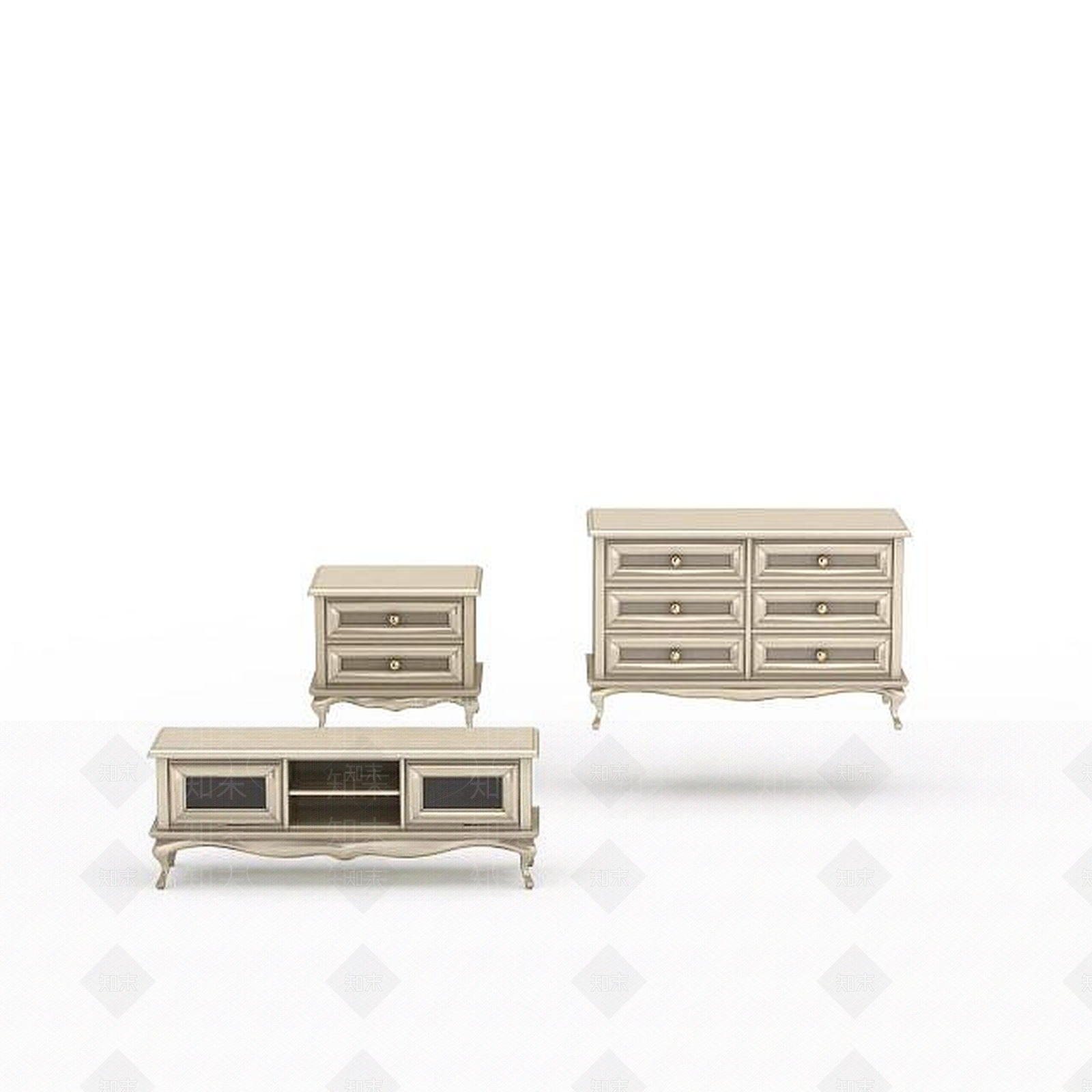 现代木质边柜3D模型下载【ID:1196708700】