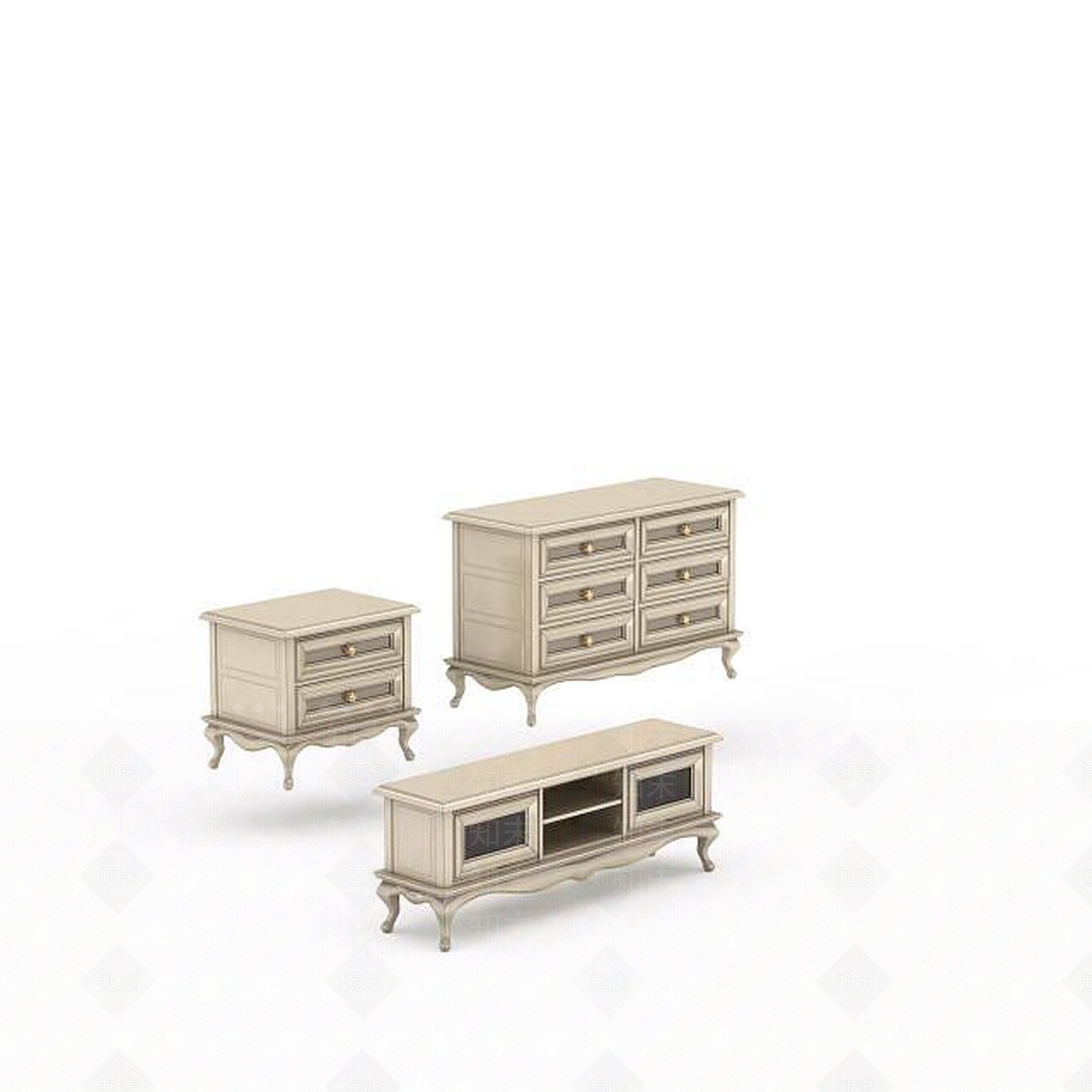 现代木质边柜3D模型下载【ID:1196708700】