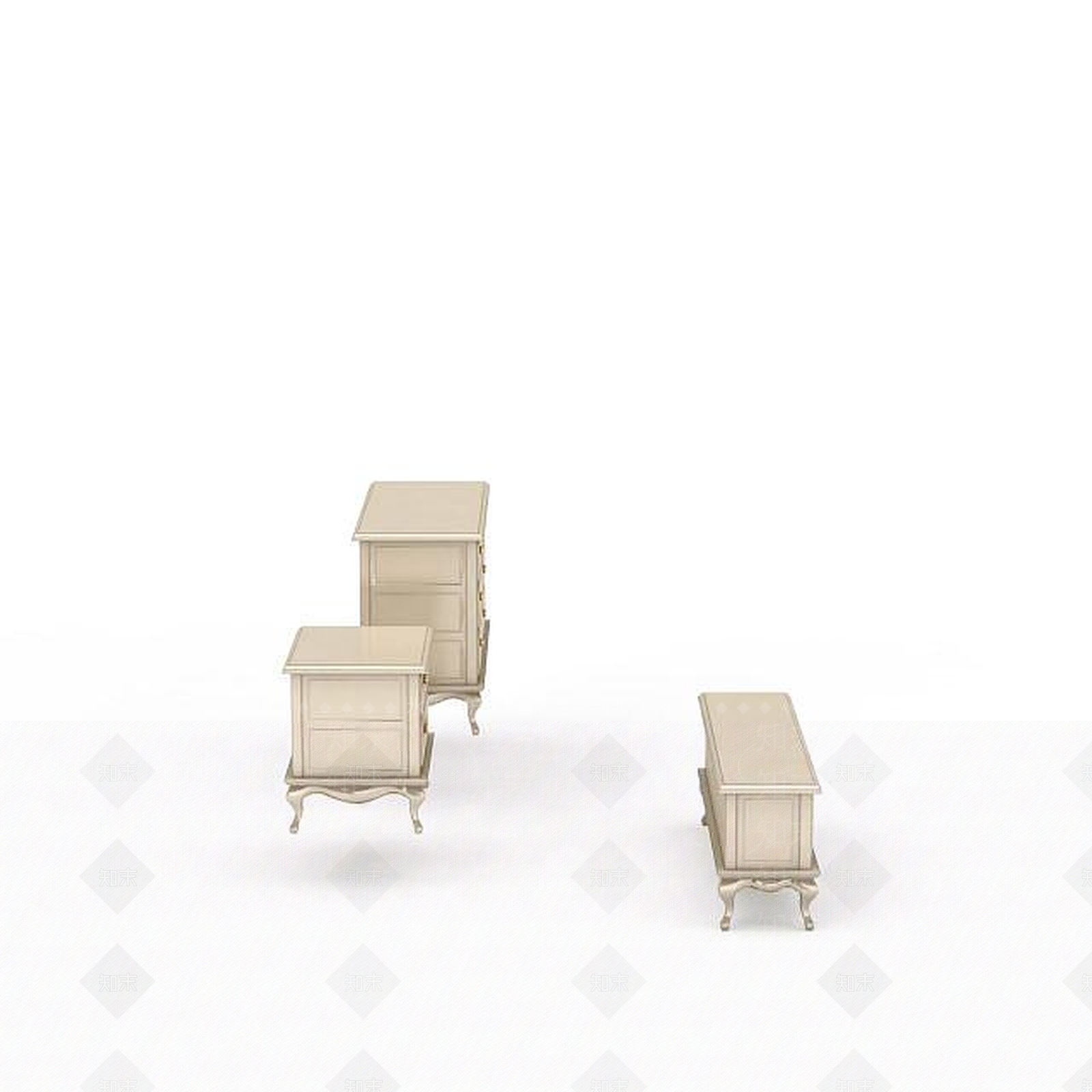 现代木质边柜3D模型下载【ID:1196708700】