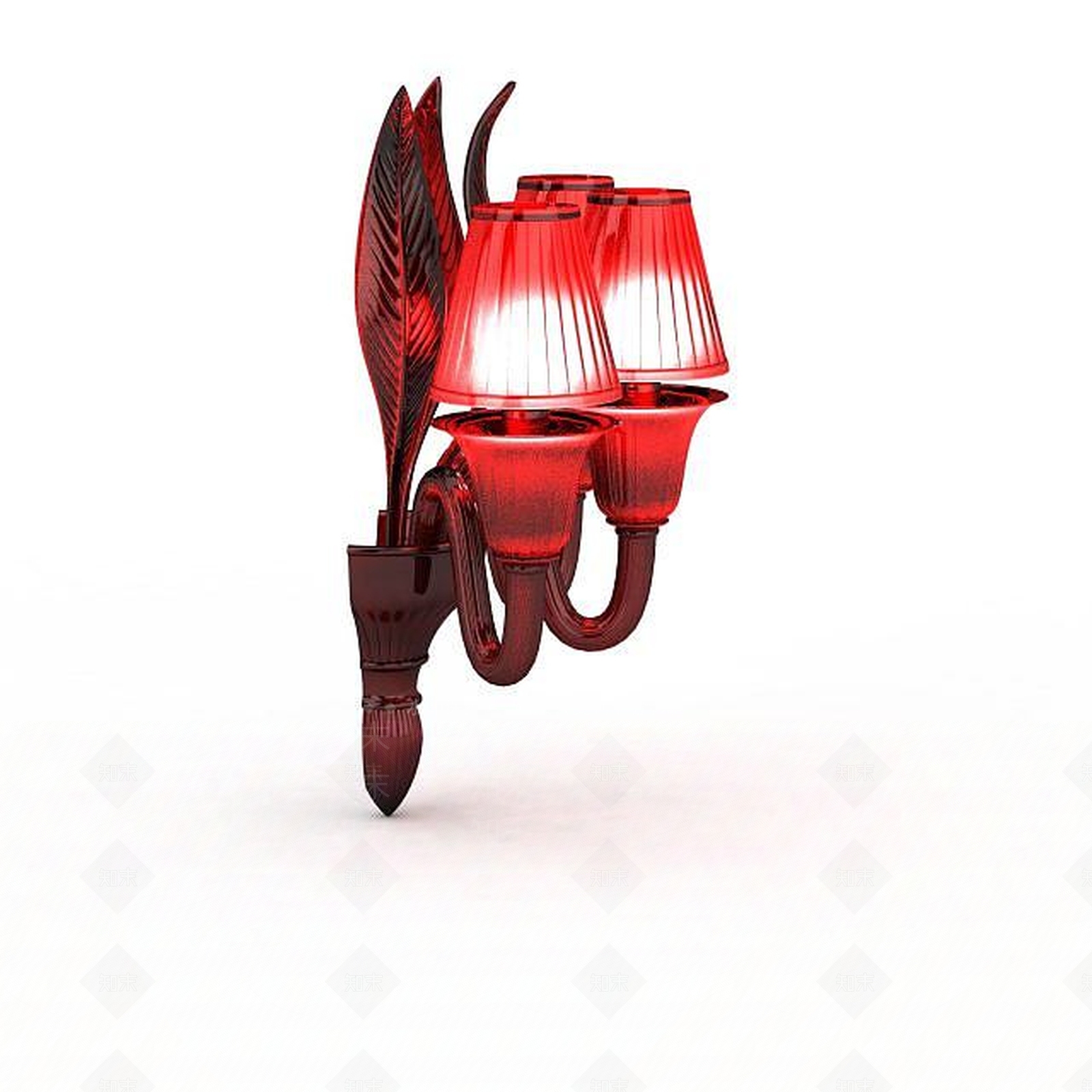 现代红色壁灯3D模型下载【ID:1196709476】