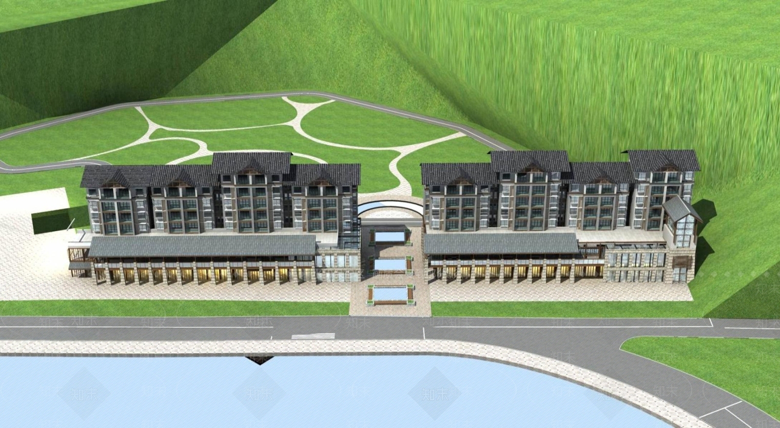 中式多层住宅楼3D模型下载【ID:1196709624】
