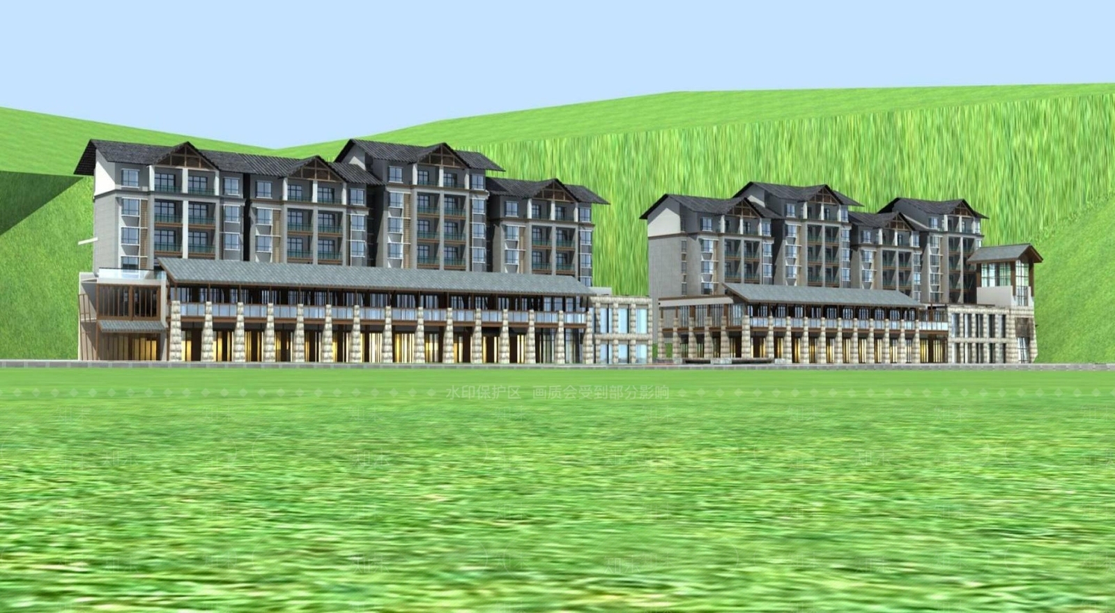 中式多层住宅楼3D模型下载【ID:1196709624】