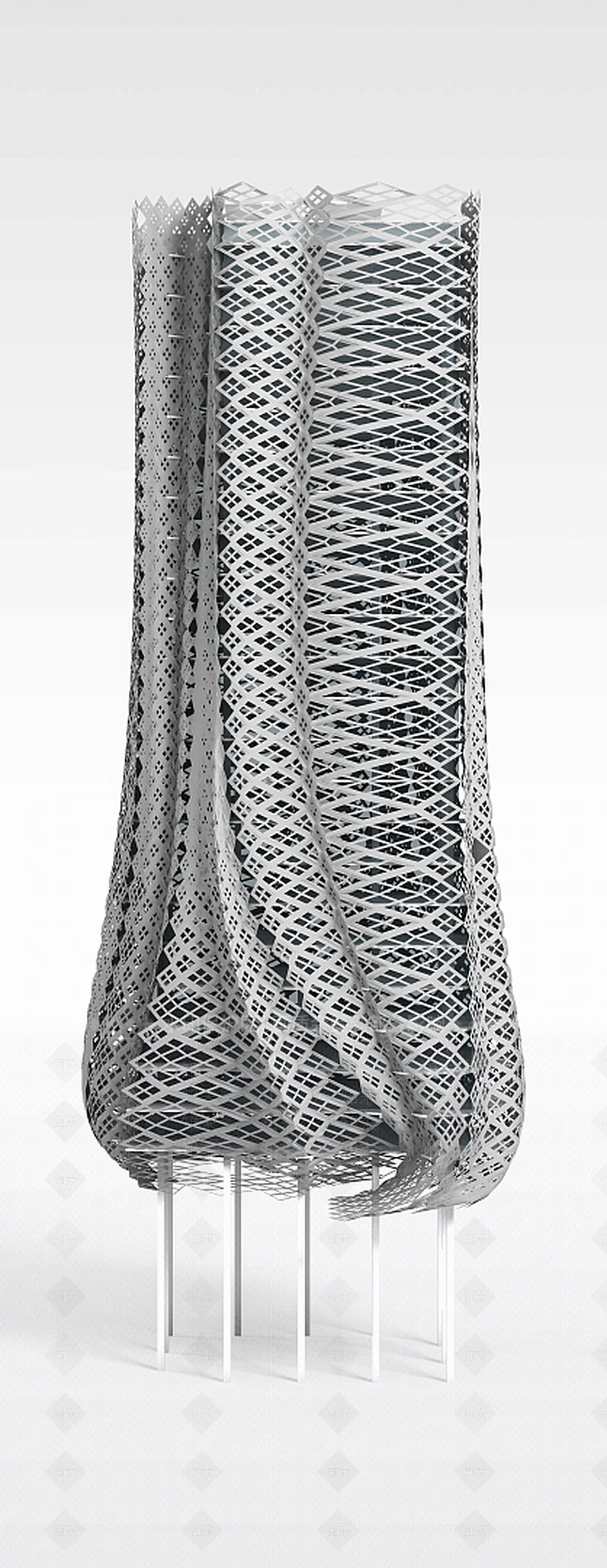 现代钢筋大楼3D模型下载【ID:1196710137】