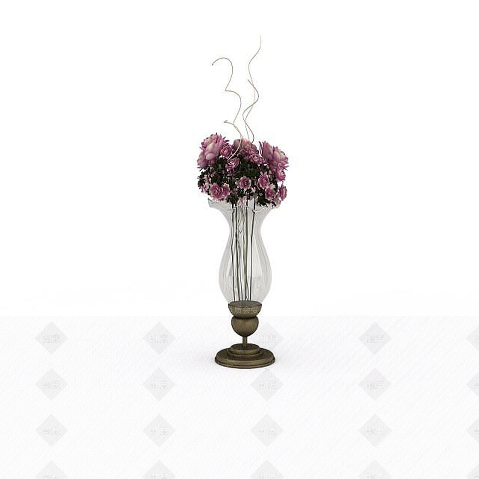 现代花瓶插花3D模型下载【ID:1196710401】