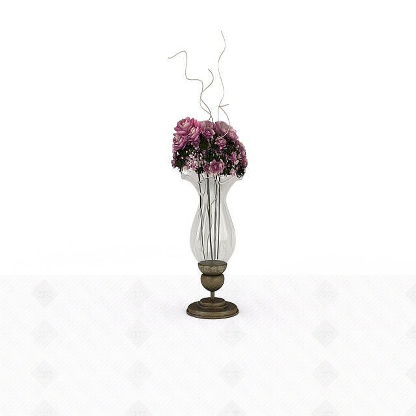 现代花瓶插花3D模型下载【ID:1196710401】