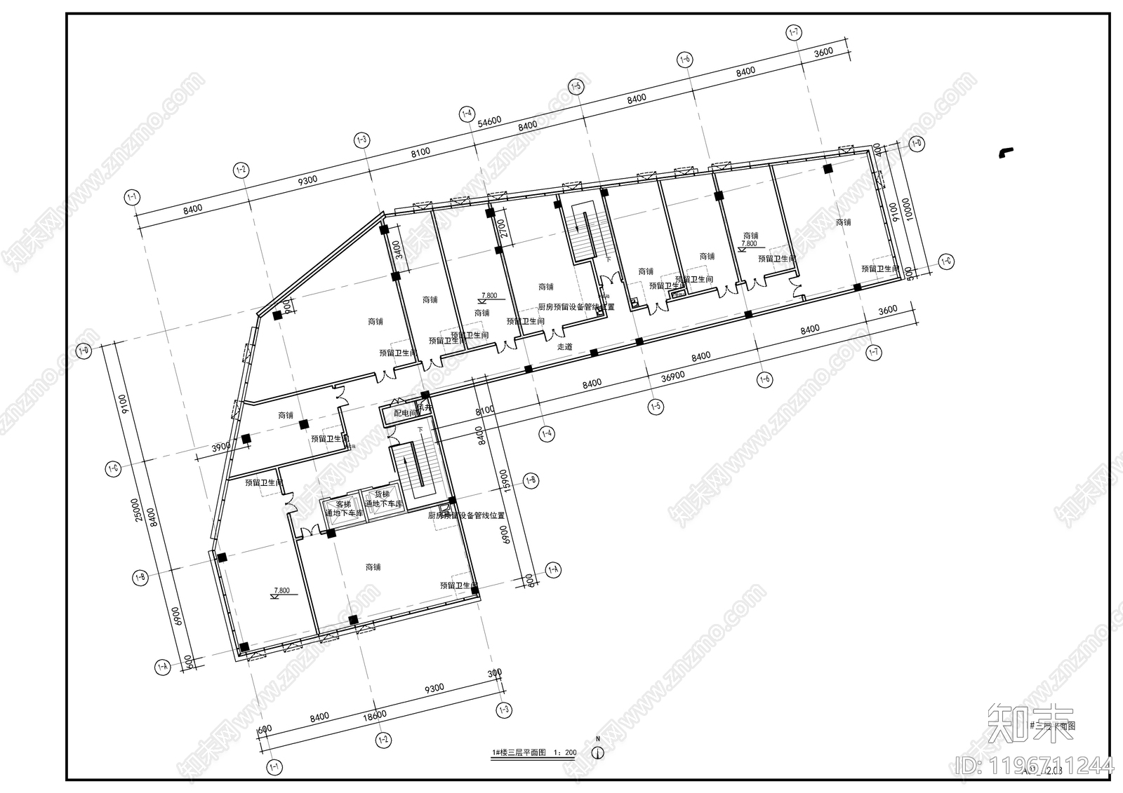 现代商业街cad施工图下载【ID:1196711244】