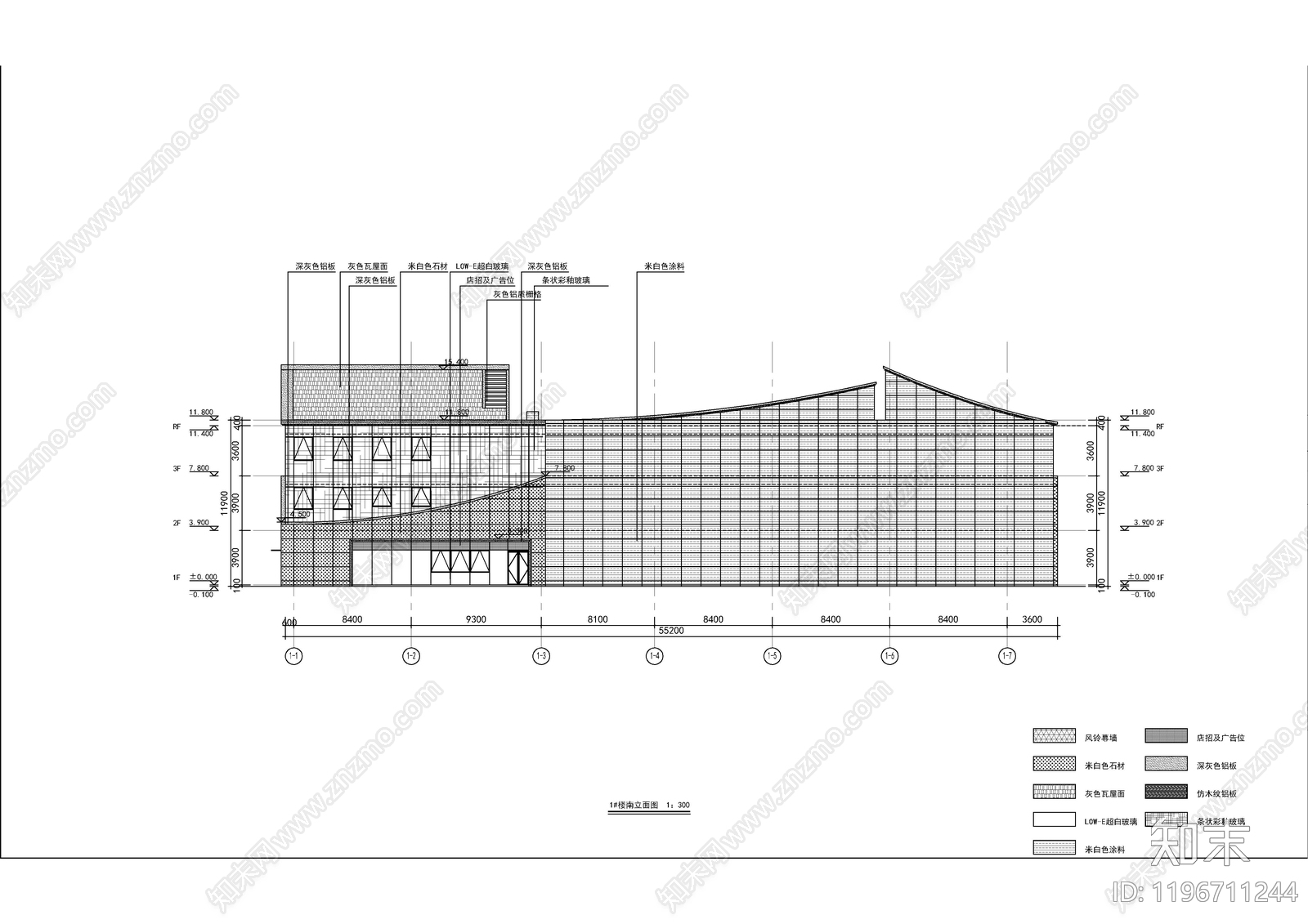 现代商业街cad施工图下载【ID:1196711244】