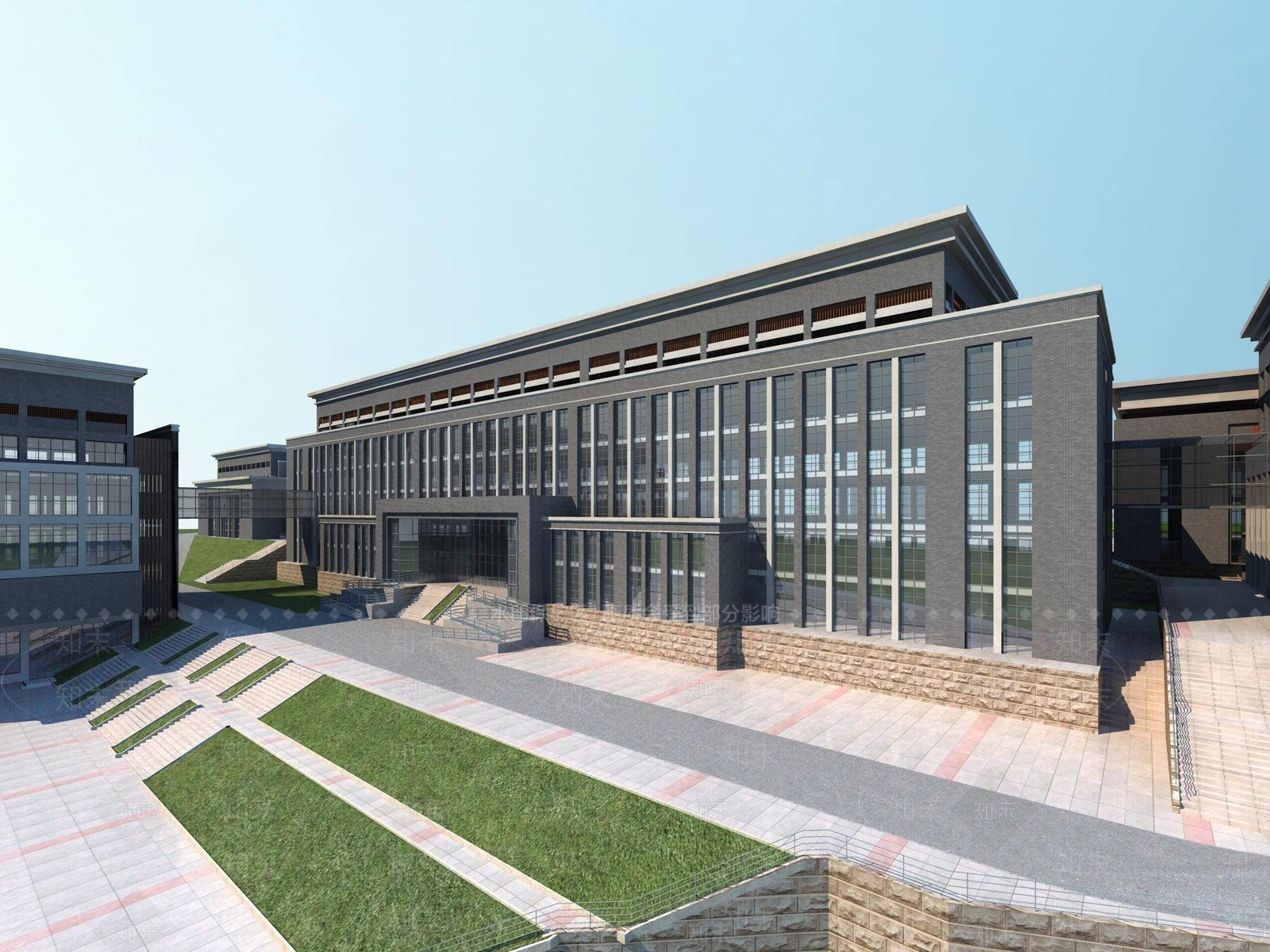 现代学校外观3D模型下载【ID:1196711538】