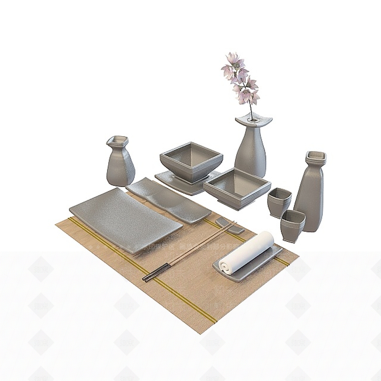 现代餐具3D模型下载【ID:1196711718】