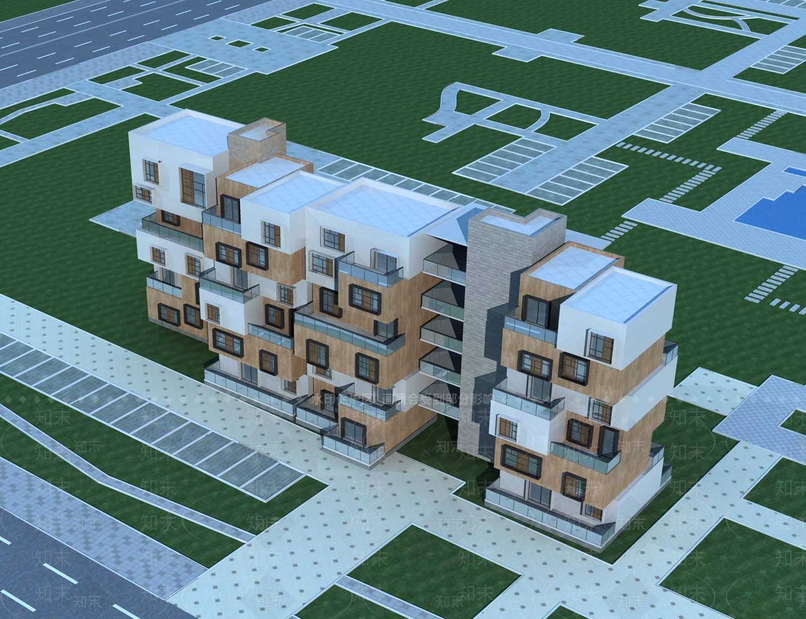 现代多层住宅楼3D模型下载【ID:1196711948】