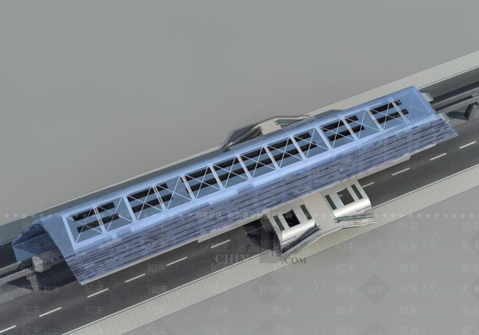 现代车站外观3D模型下载【ID:1196712298】