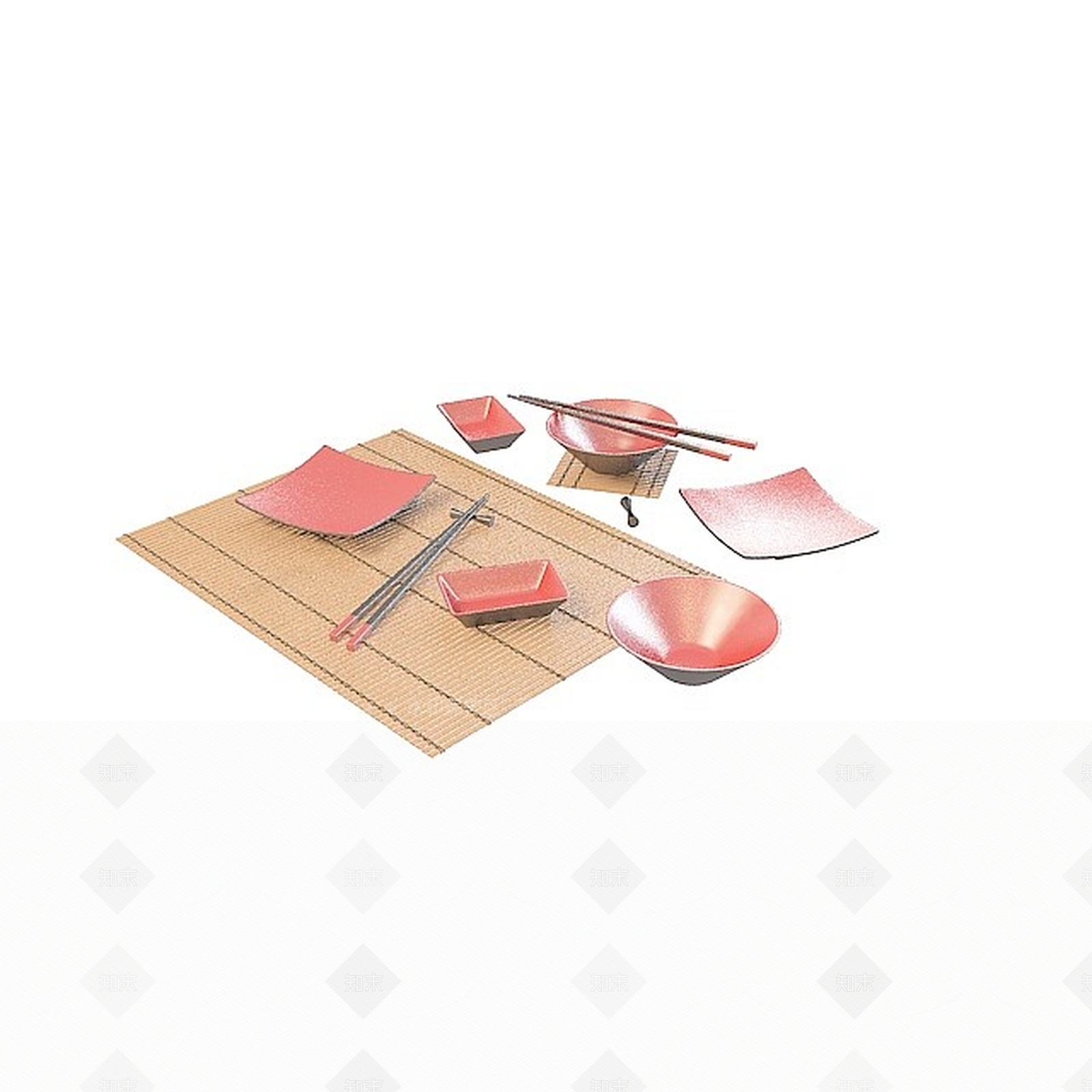 现代餐具3D模型下载【ID:1196712429】