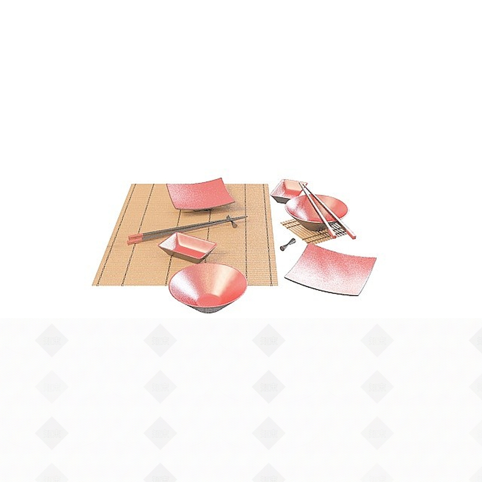 现代餐具3D模型下载【ID:1196712429】