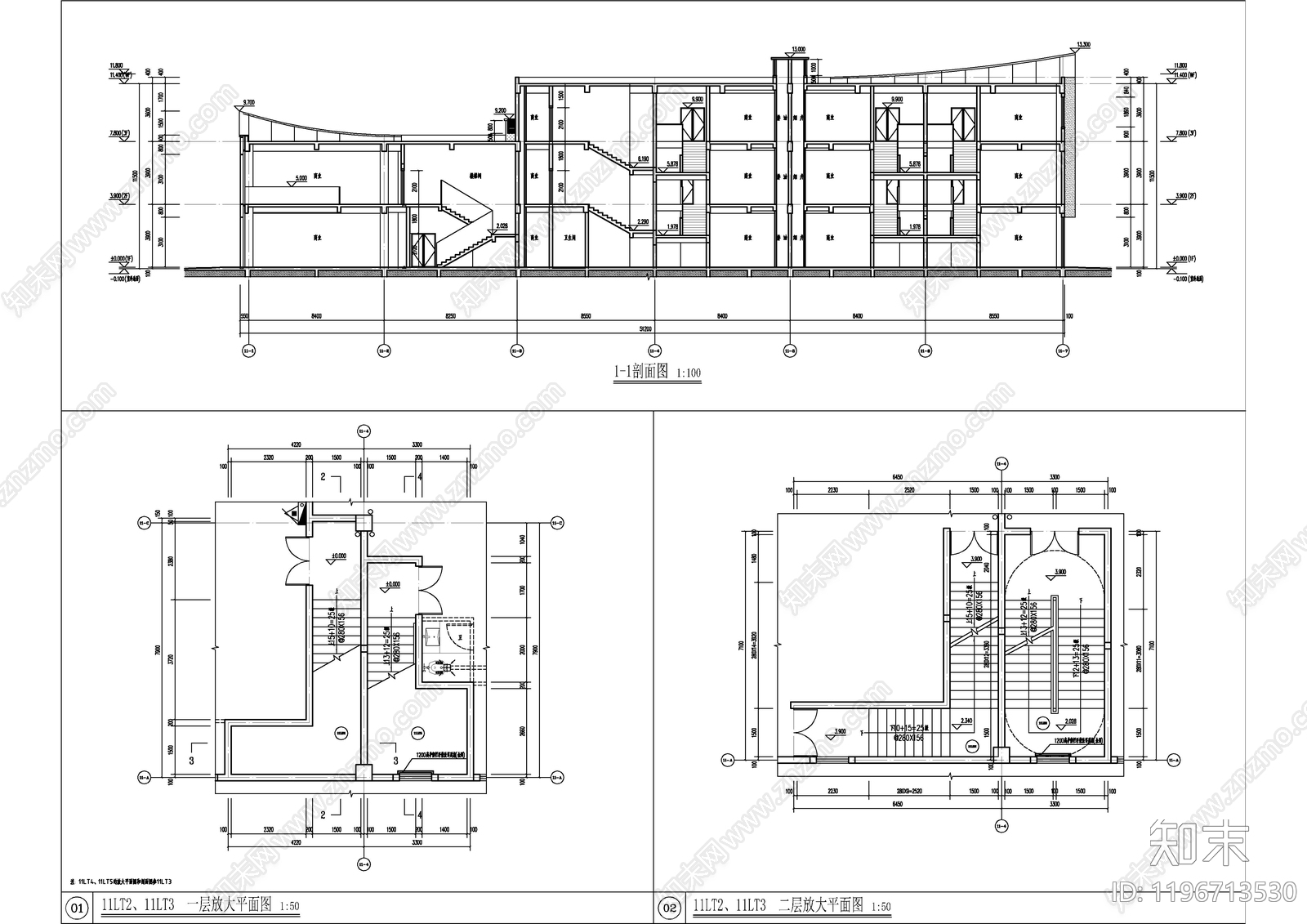 现代新中式商业街cad施工图下载【ID:1196713530】