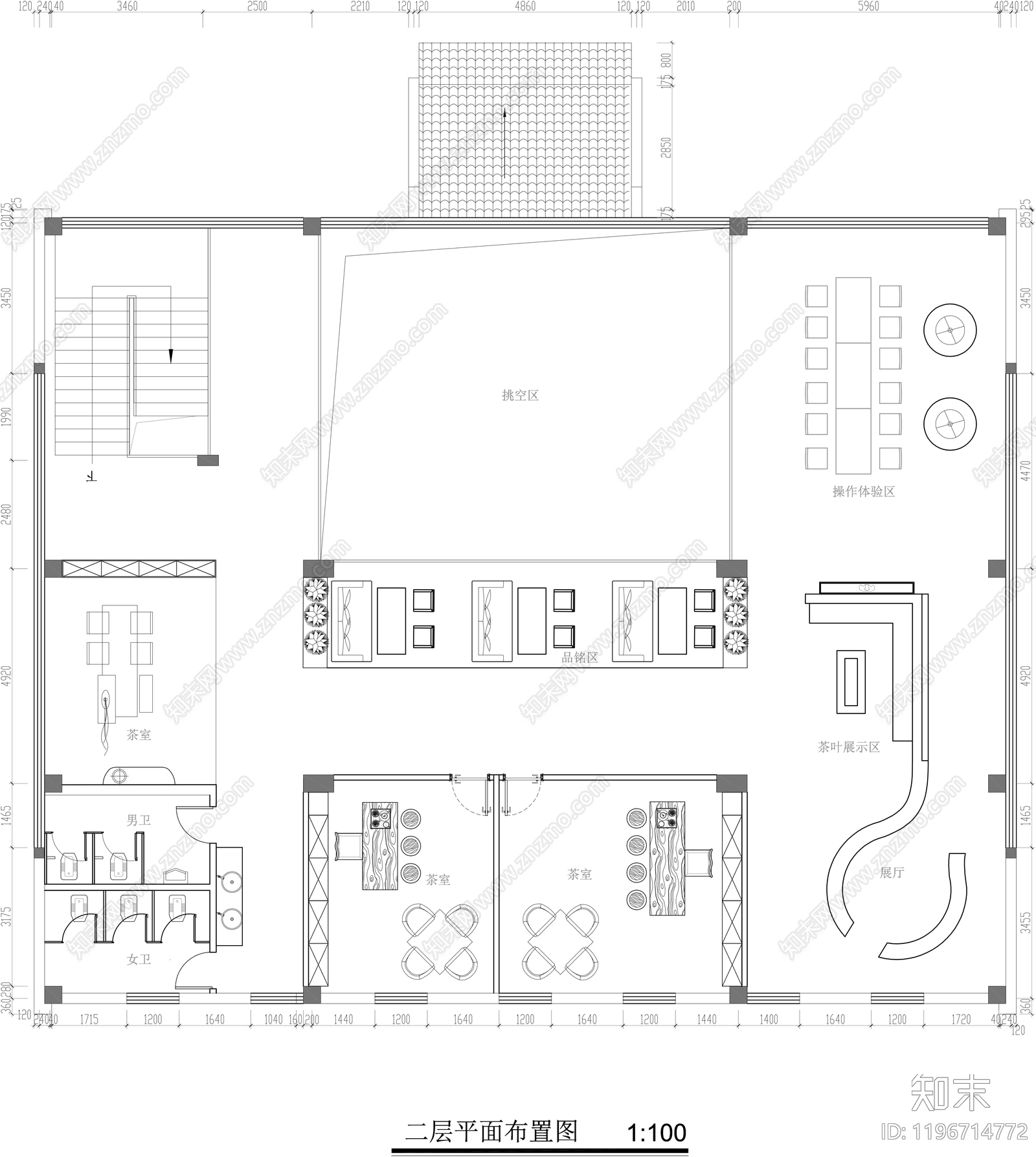 新中式茶馆施工图下载【ID:1196714772】