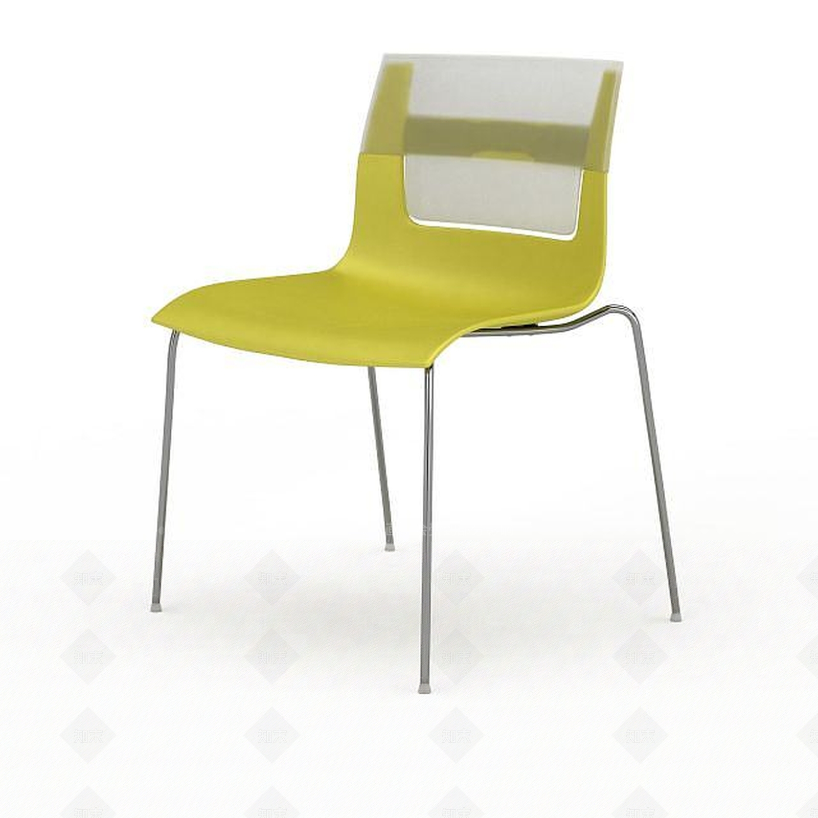 现代黄色塑料椅3D模型下载【ID:1196714849】