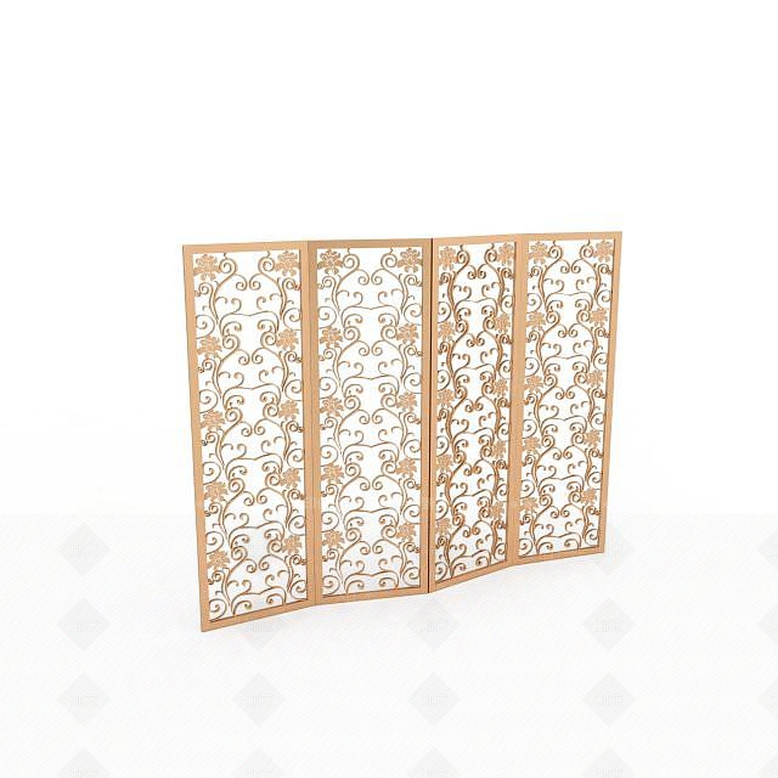 中式镂花屏风3D模型下载【ID:1196715437】