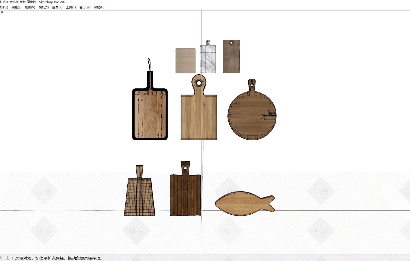 厨房用品组合SU模型下载【ID:1196717076】