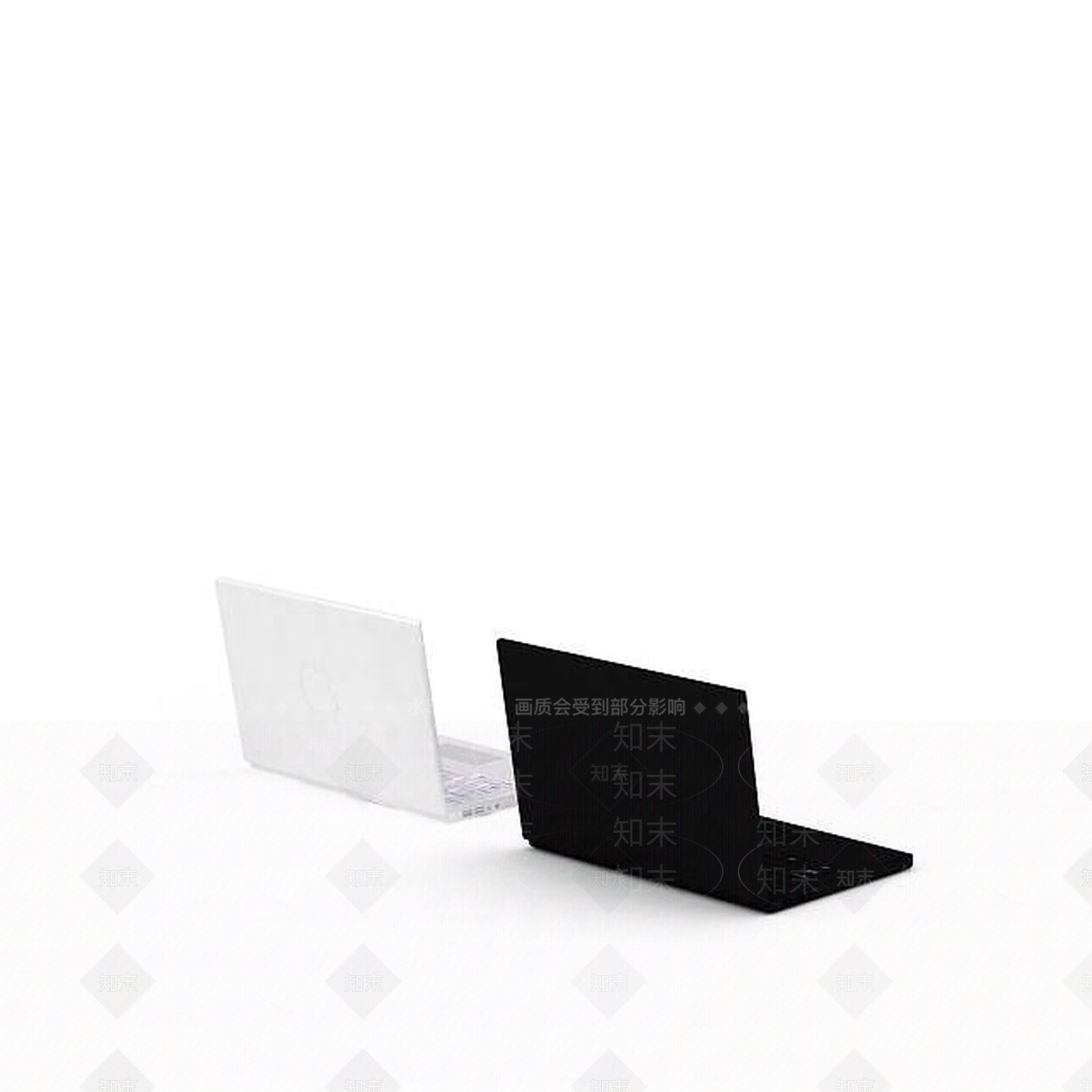 现代黑白笔记本组合3D模型下载【ID:1196717075】