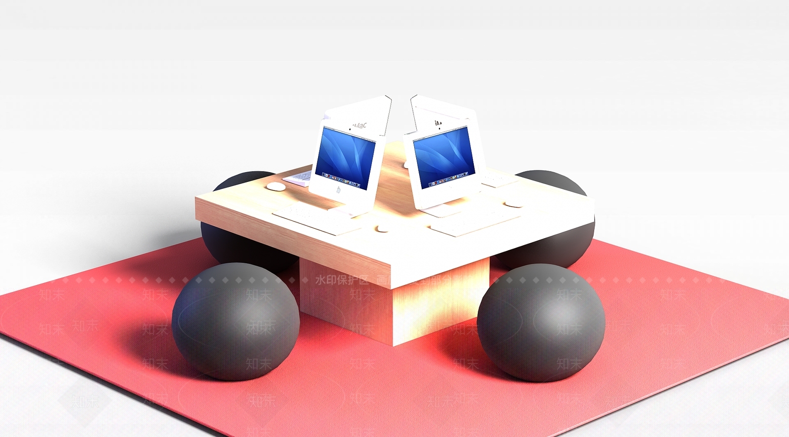 现代笔记本展示台3D模型下载【ID:1196717197】