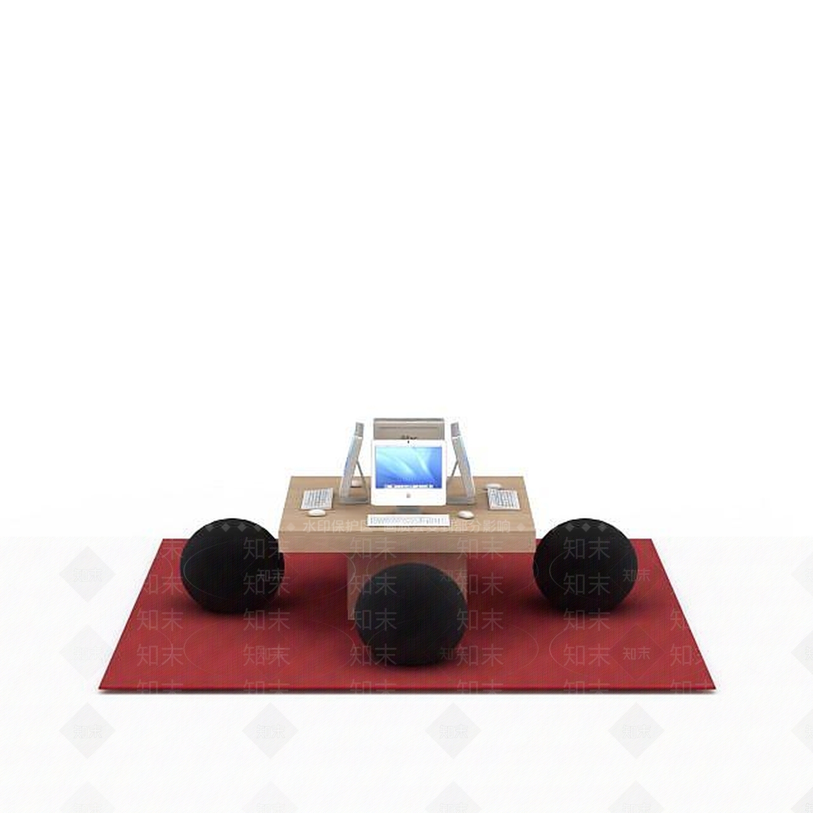 现代笔记本展示台3D模型下载【ID:1196717197】