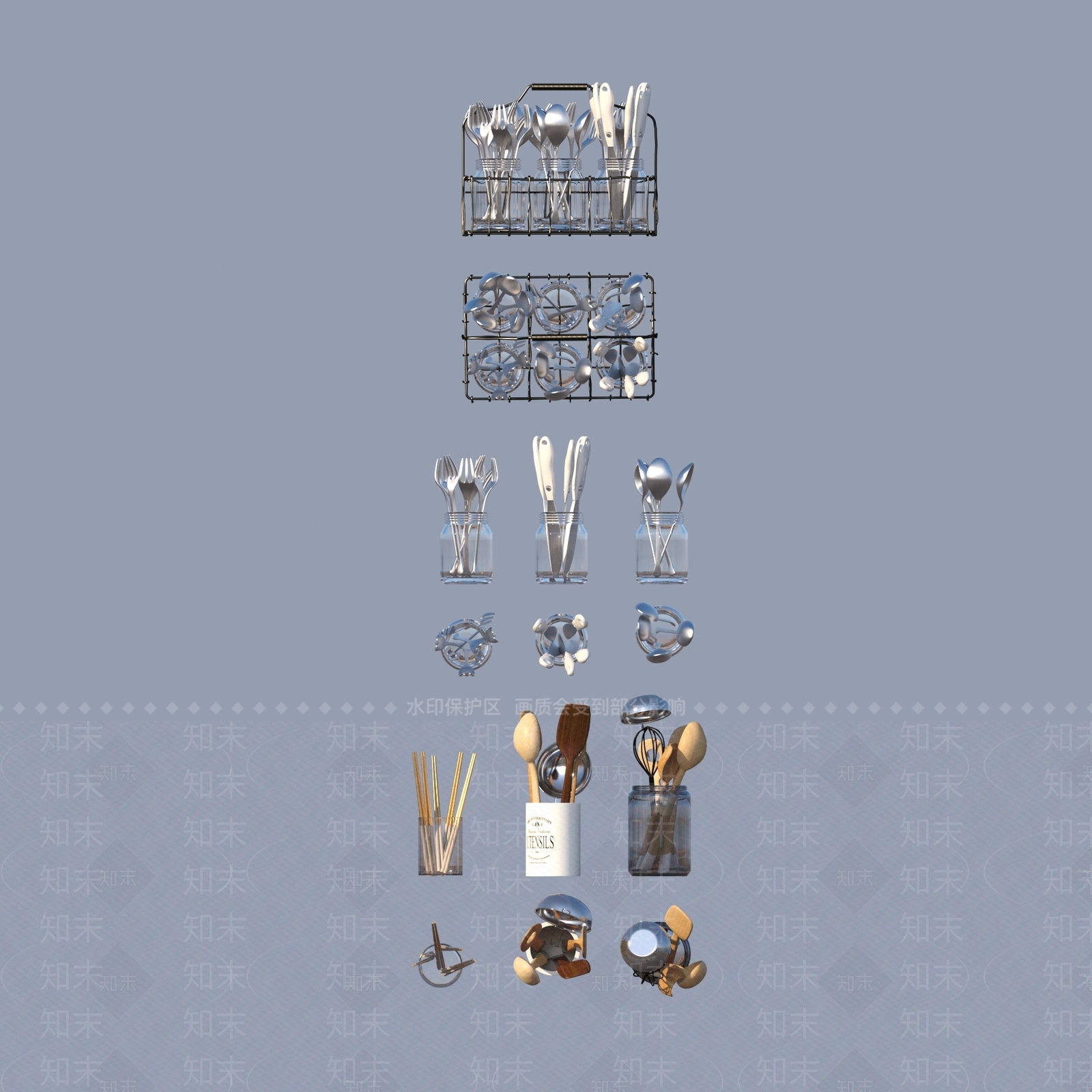 餐具SU模型下载【ID:1196717936】