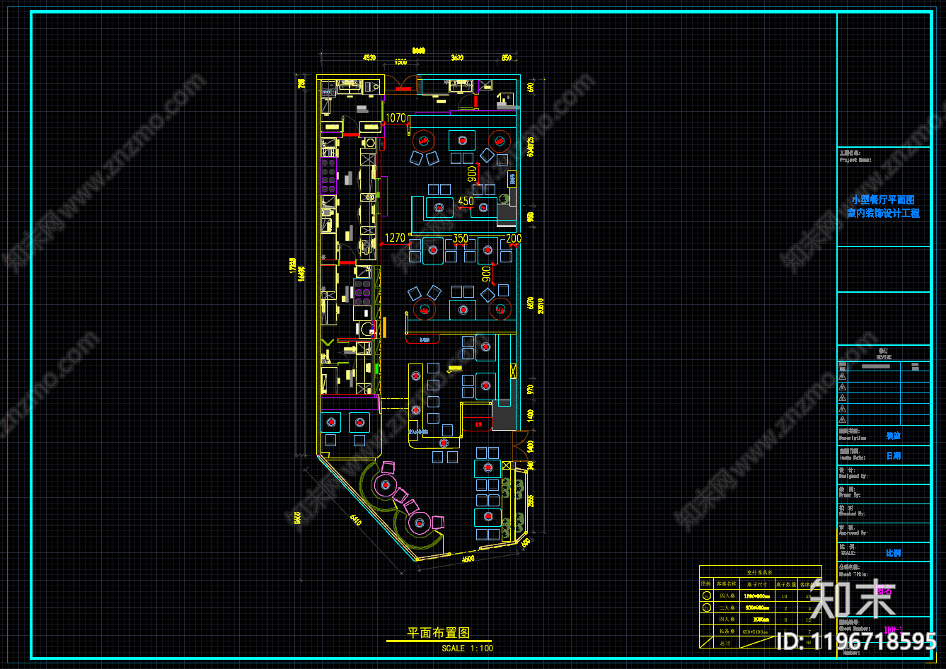 现代意式西餐厅施工图下载【ID:1196718595】