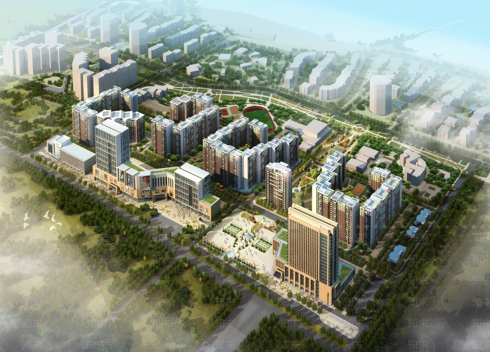 现代小高层住宅楼3D模型下载【ID:1196720723】