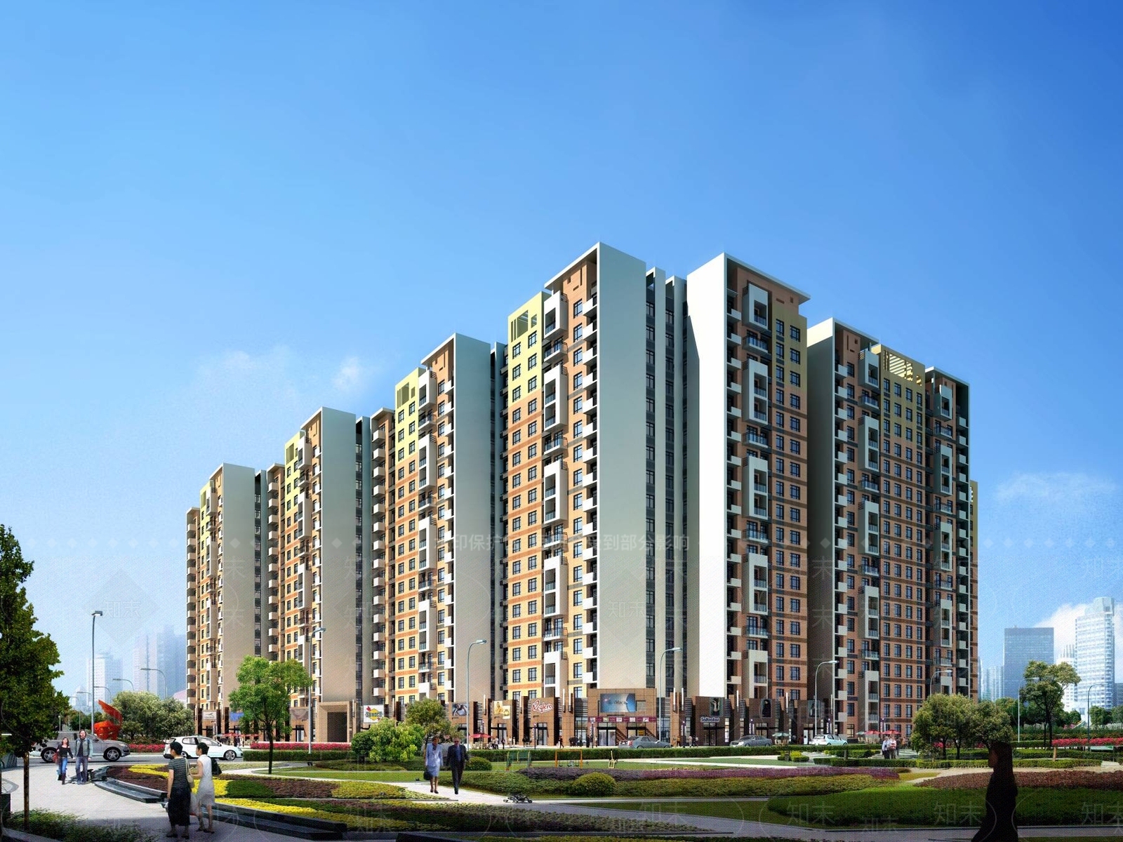 现代小高层住宅楼3D模型下载【ID:1196720723】