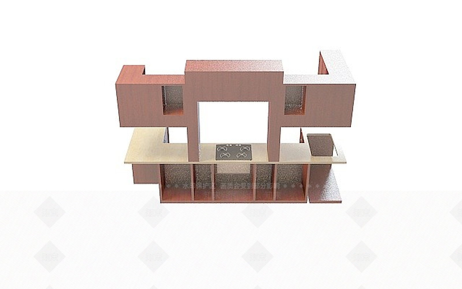 现代厨房组合3D模型下载【ID:1196721239】