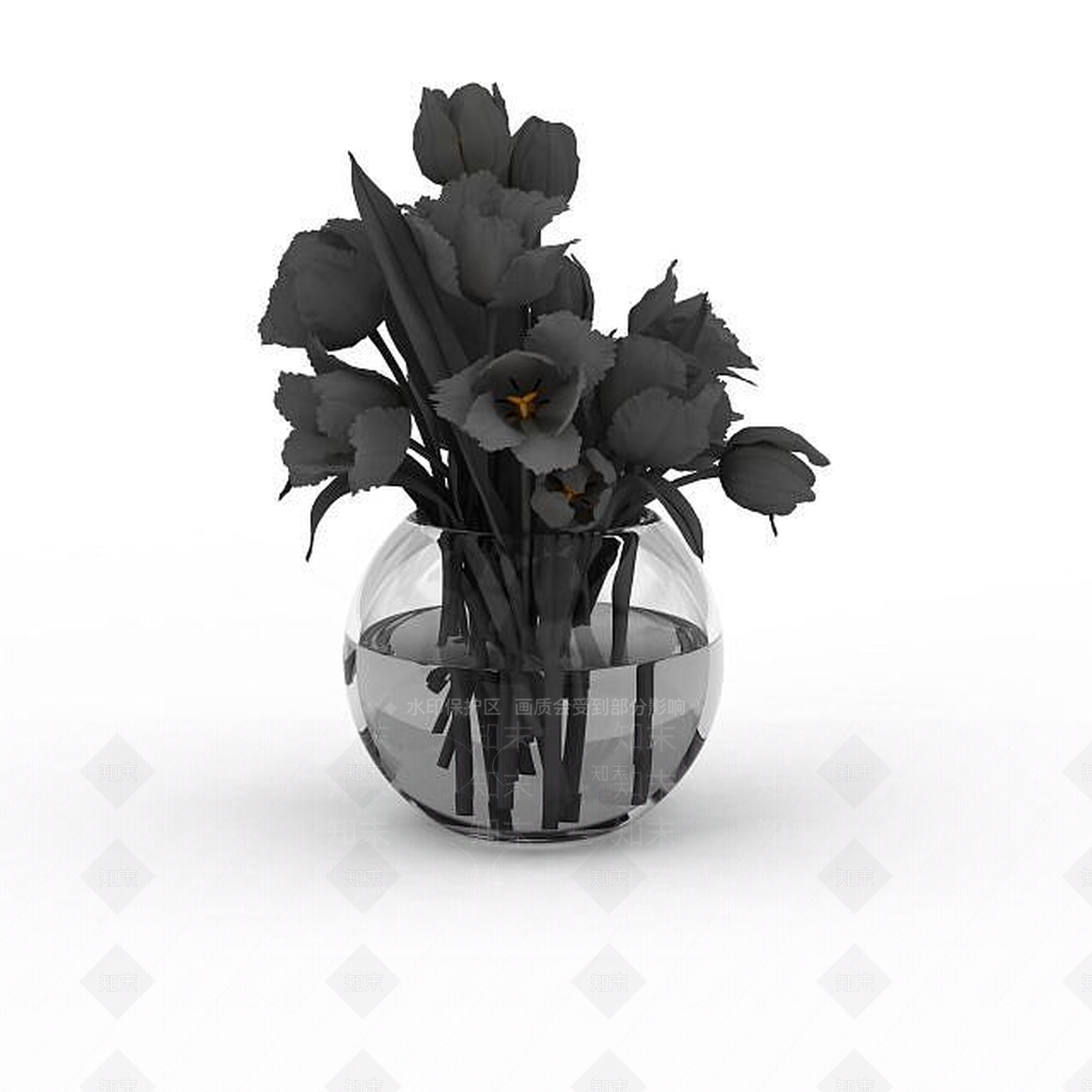 现代塑料花摆件3D模型下载【ID:1196721548】