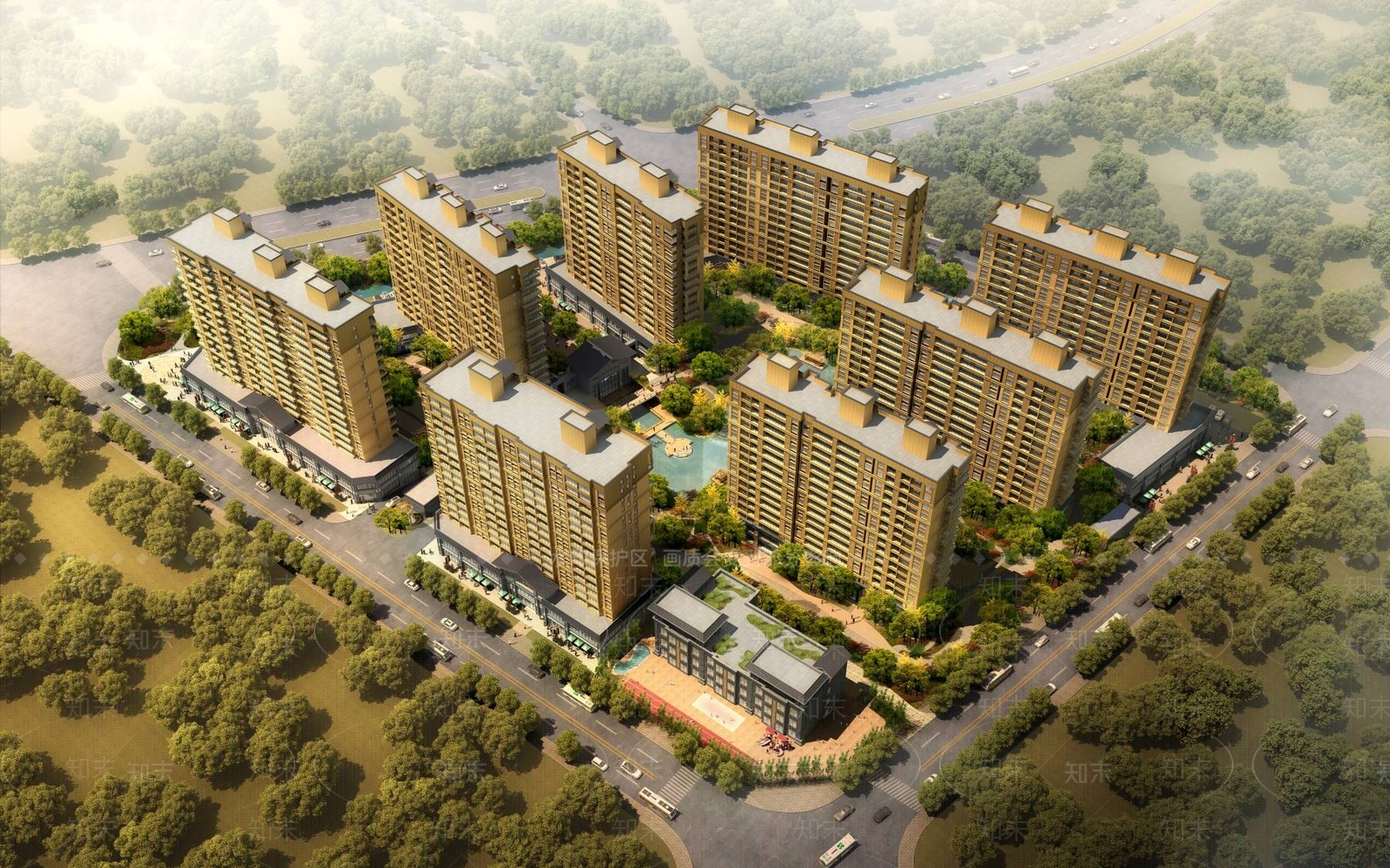 现代小高层住宅楼3D模型下载【ID:1196722091】
