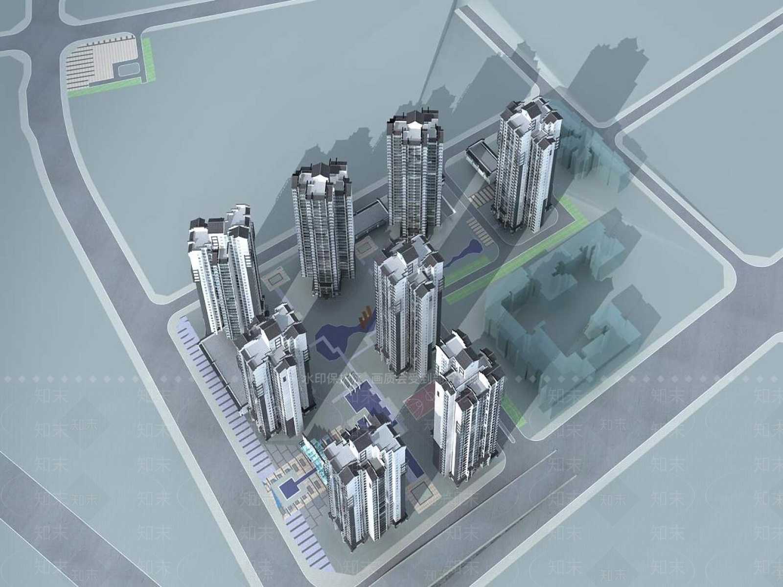 中式小高层住宅楼3D模型下载【ID:1196722103】