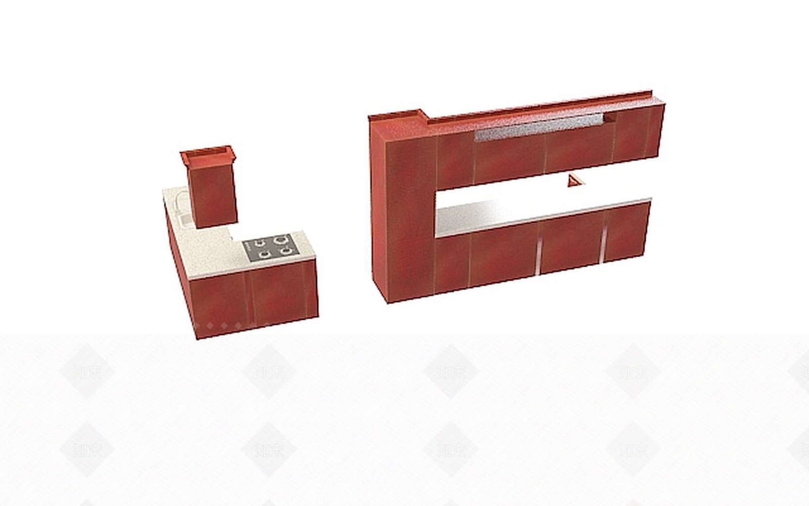 现代厨房组合3D模型下载【ID:1196722102】
