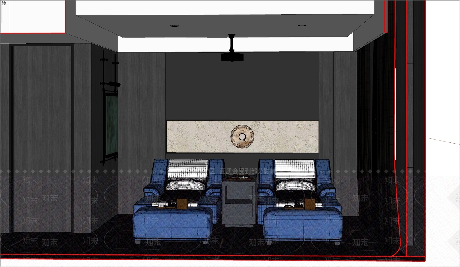 新中式现代其他休闲娱乐空间SU模型下载【ID:1196722229】