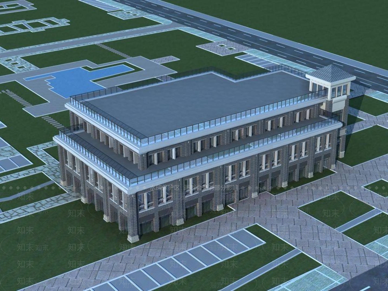 新中式商业景观3D模型下载【ID:1196722539】