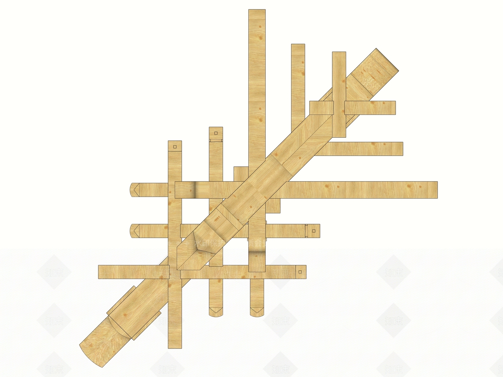 中式古建筑SU模型下载【ID:1196725246】