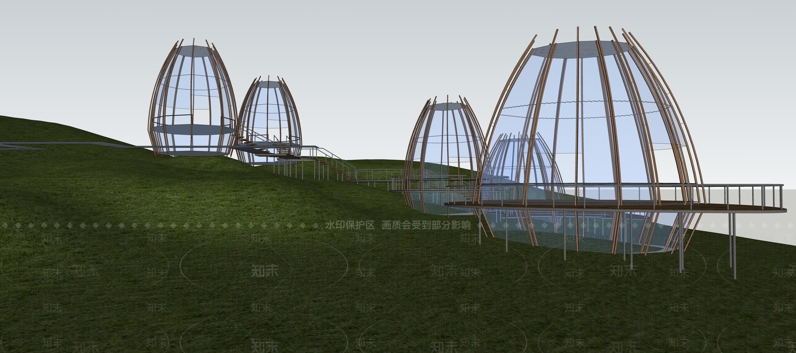 现代民宿建筑SU模型下载【ID:1196724600】