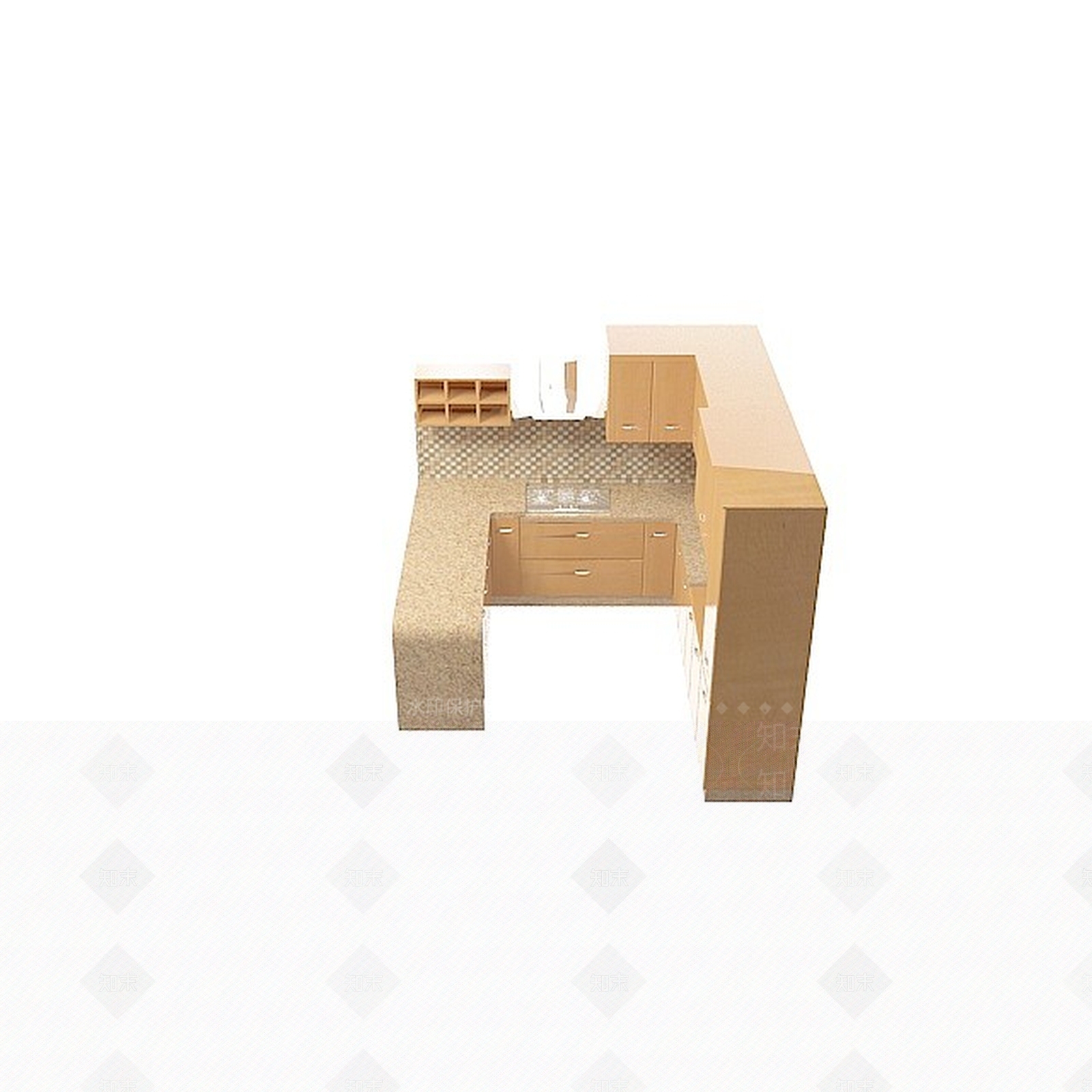 现代橱柜　3D模型下载【ID:1196724788】