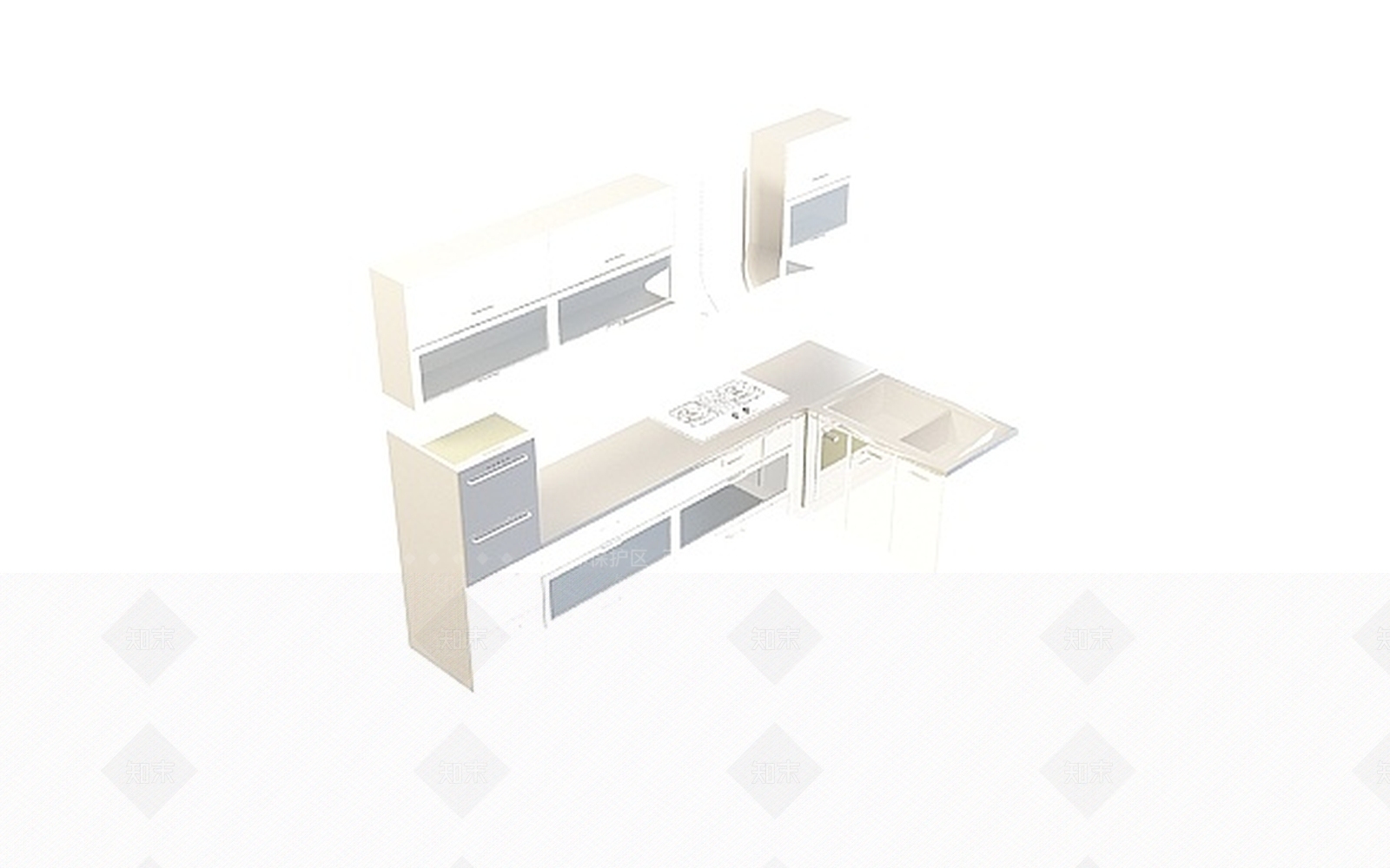 现代橱柜　3D模型下载【ID:1196725942】