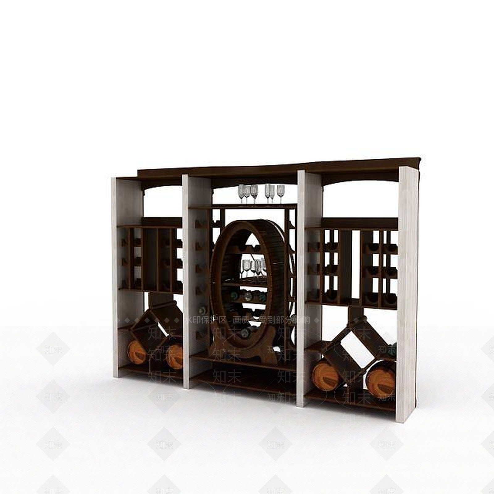 现代红酒收藏架3D模型下载【ID:1196729912】