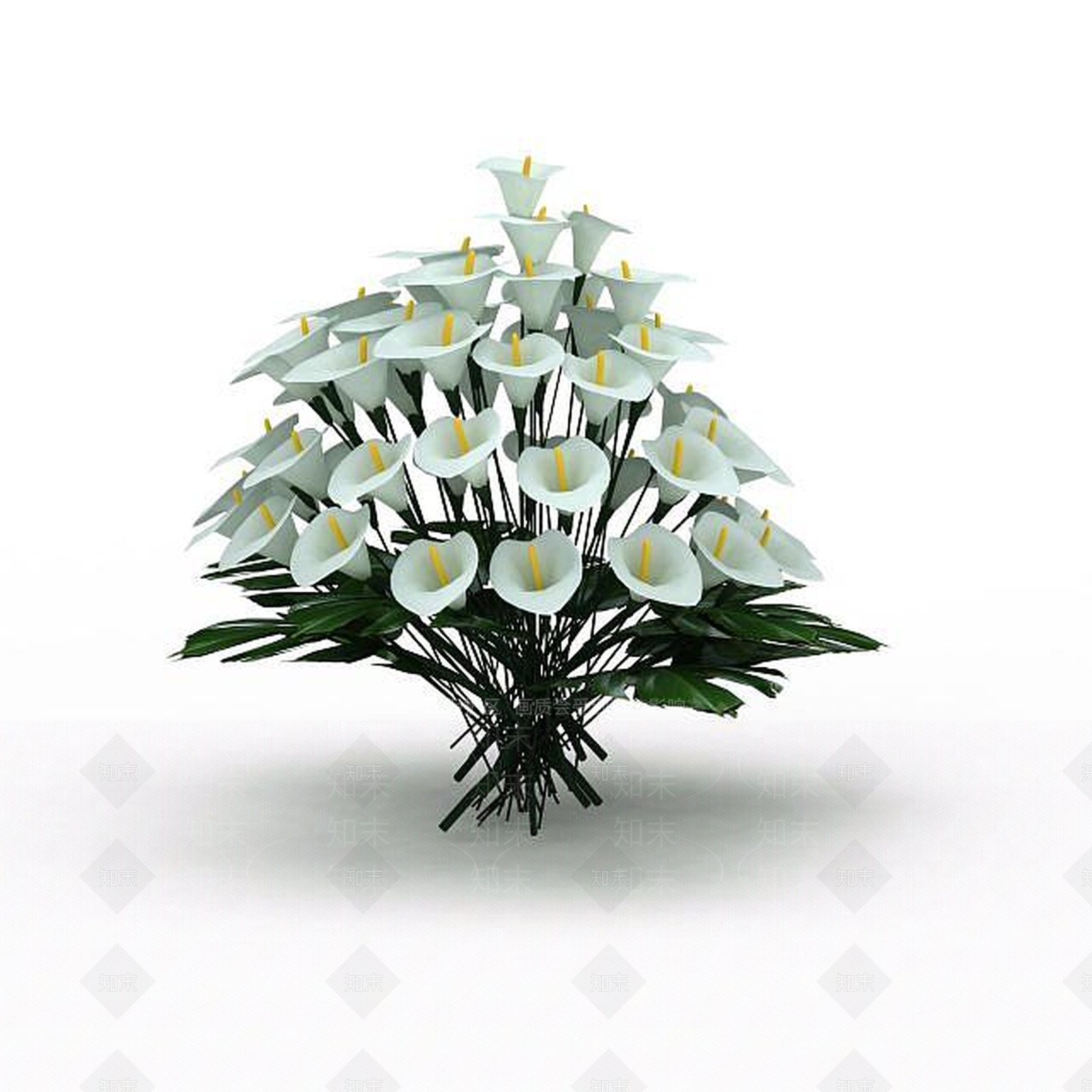 现代白掌鲜花3D模型下载【ID:1196730158】